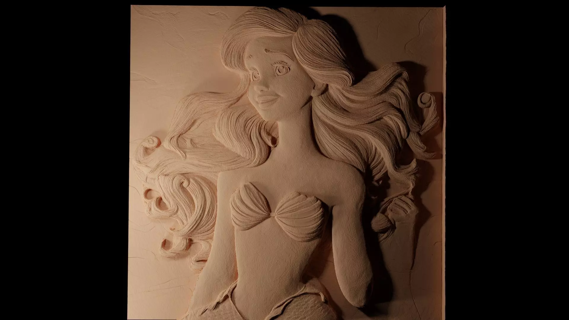 Ariel The Little Mermaid CNC 3d Print High Relief Sand Casting 3D print model_0