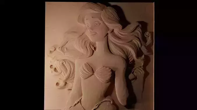 Ariel The Little Mermaid CNC 3d Print High Relief Sand Casting