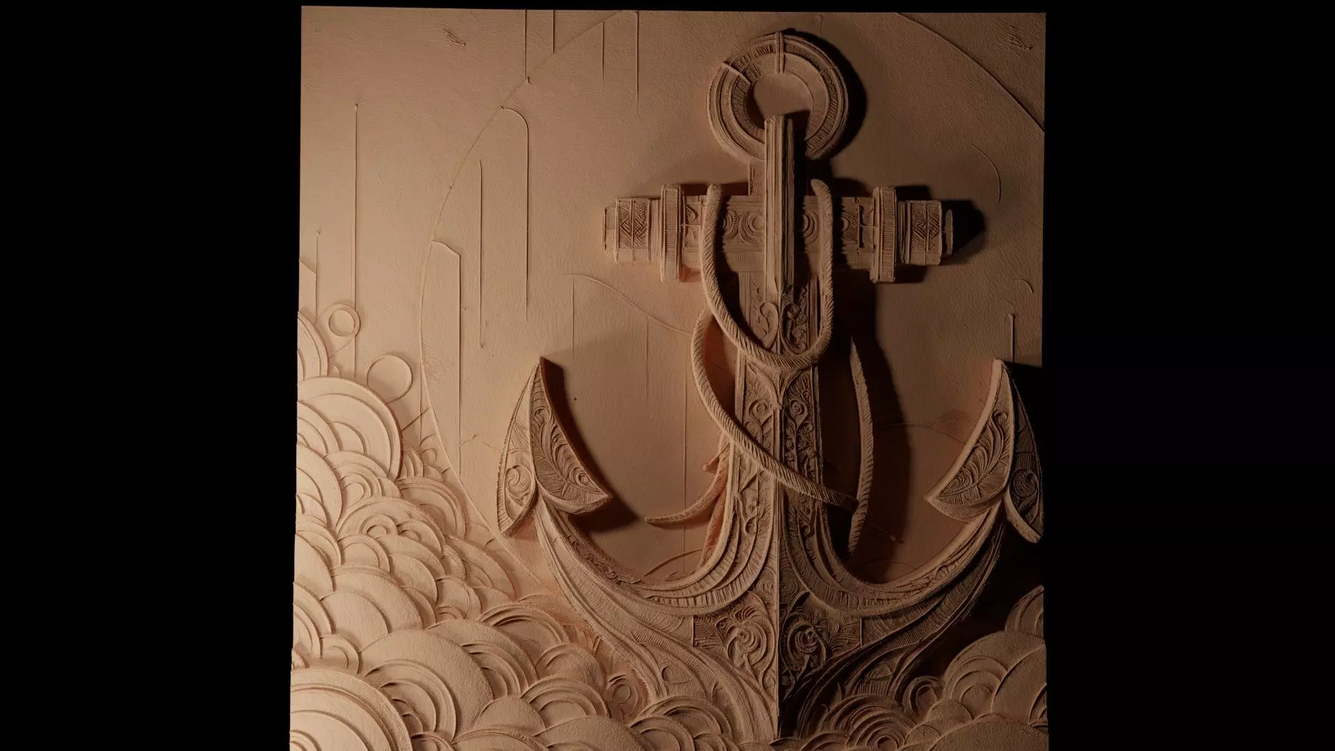 Anchor CNC 3d Print High Relief Sand Casting 3D print model_0