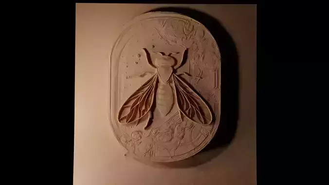 Amber with Insect CNC 3d Print High Relief Sand Casting