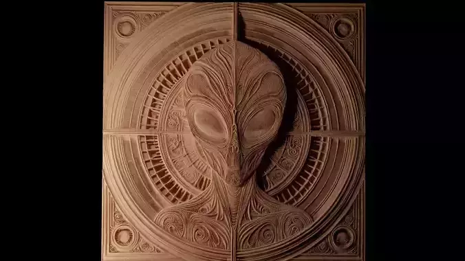 Alien CNC 3d Print High Relief Sand Casting