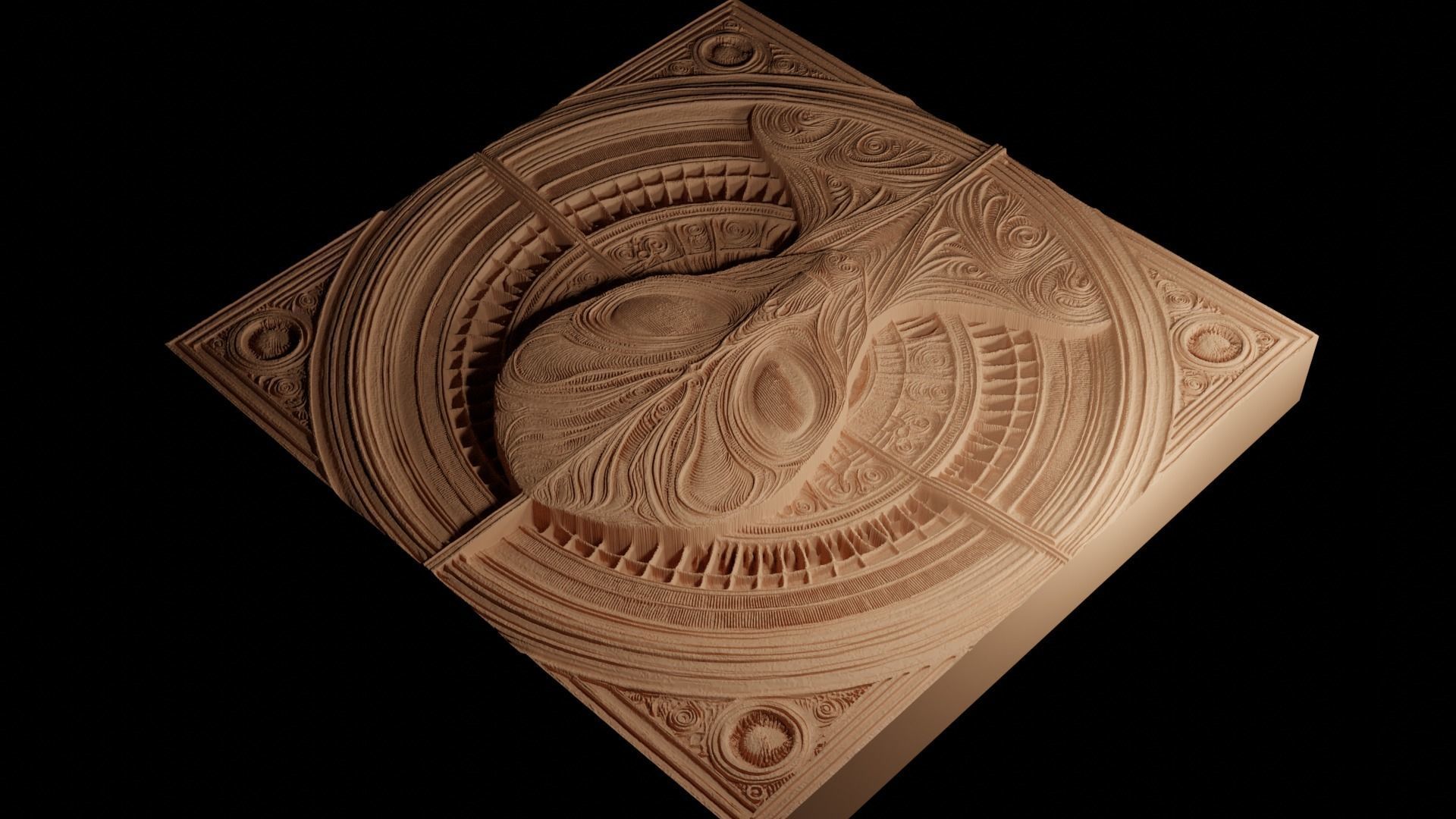 Alien CNC 3d Print High Relief Sand Casting 3D print model_4