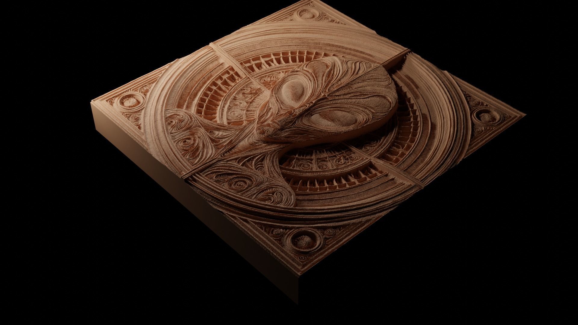 Alien CNC 3d Print High Relief Sand Casting 3D print model_1