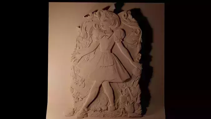 Alice Alice in Wonderland CNC 3d Print High Relief Sand Casting