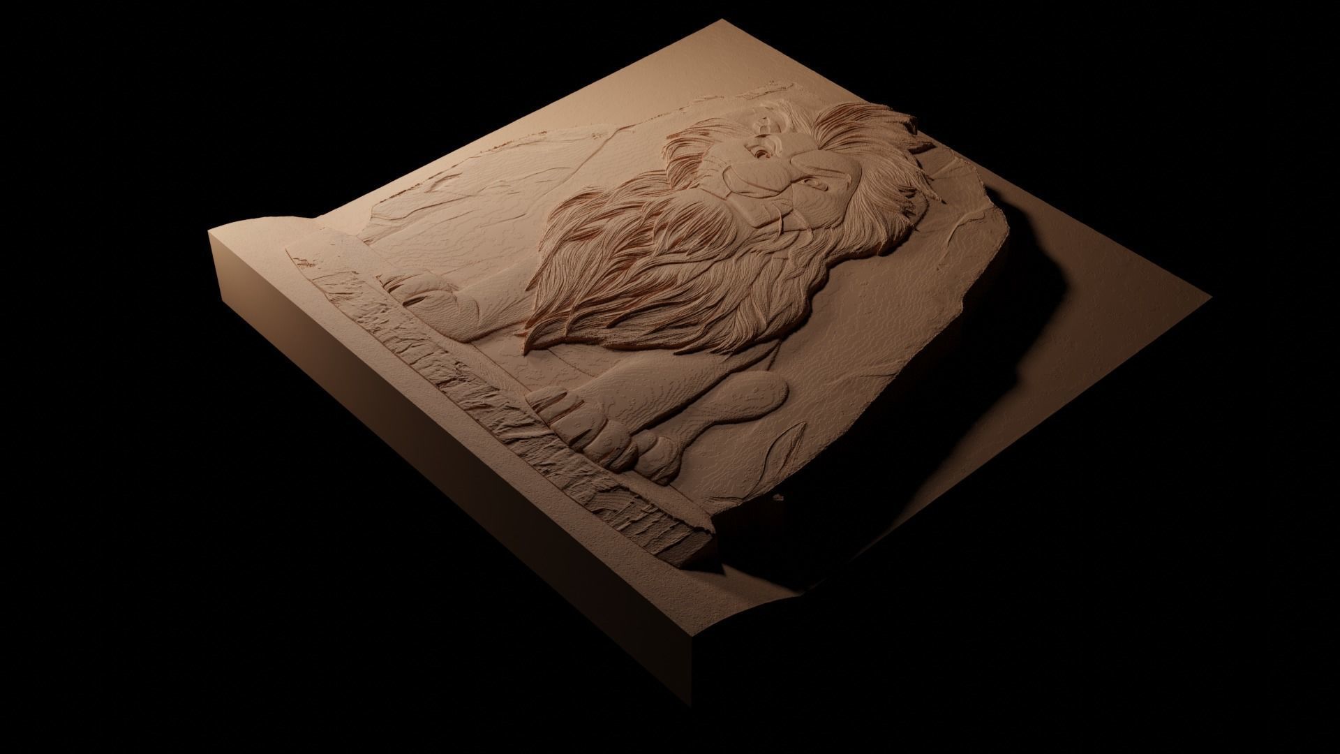 Alex the Lion Madagascar CNC 3d Print High Relief Sand Casting 3D print model_1