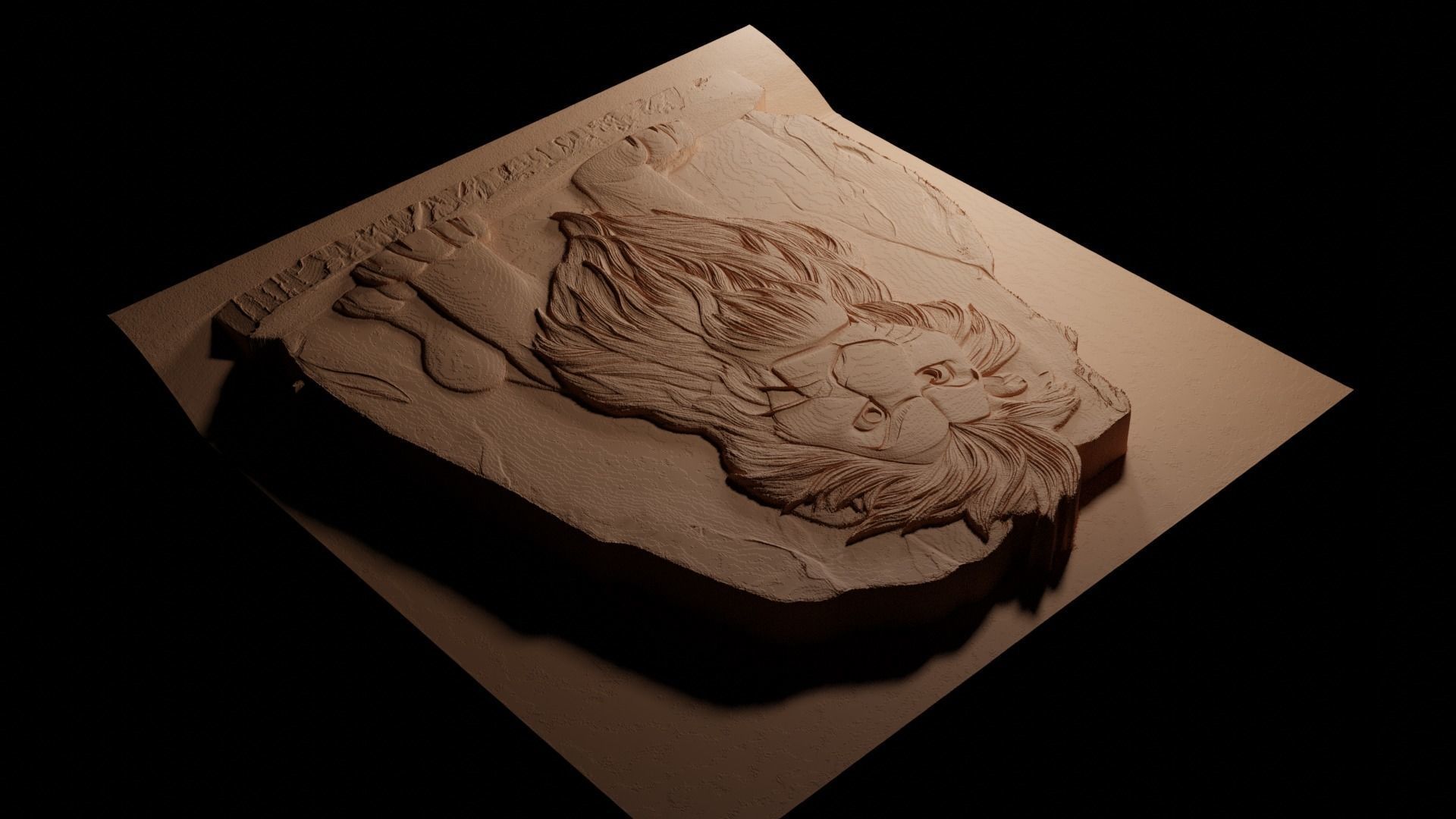 Alex the Lion Madagascar CNC 3d Print High Relief Sand Casting 3D print model_3