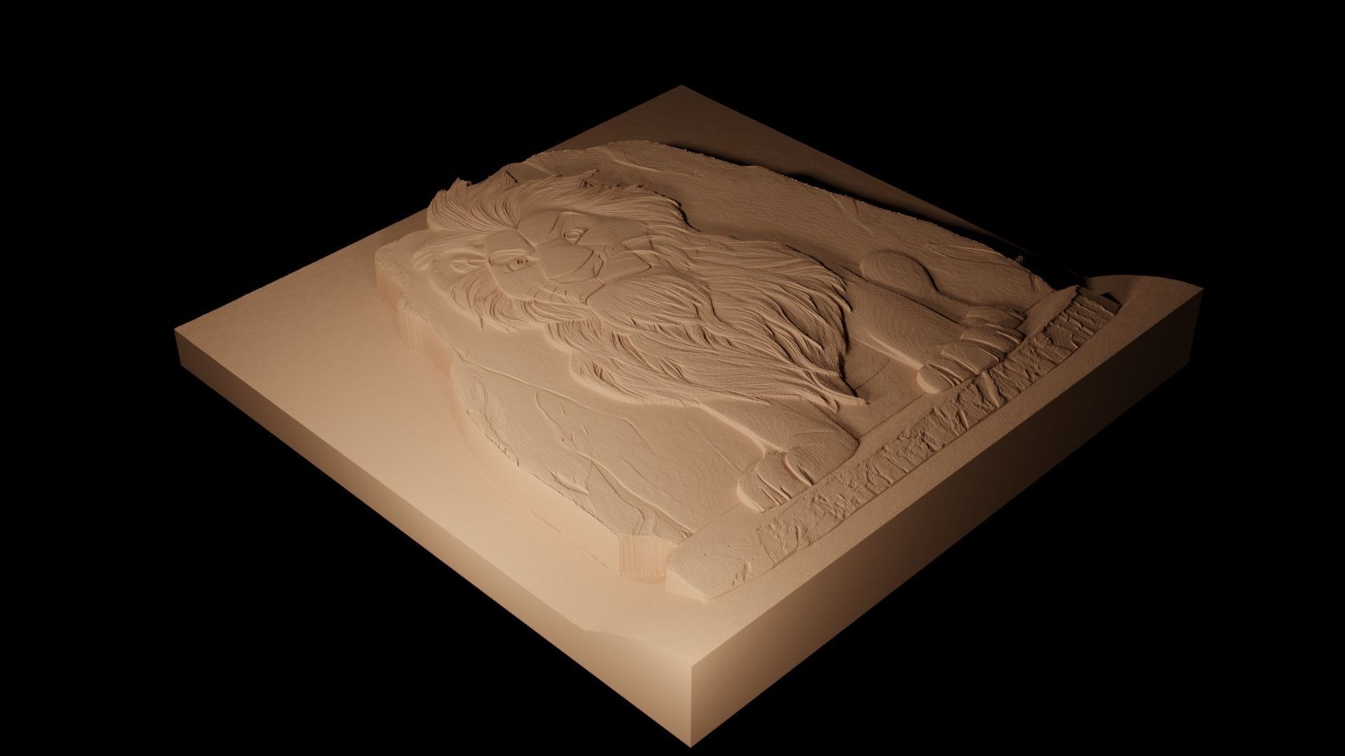 Alex the Lion Madagascar CNC 3d Print High Relief Sand Casting 3D print model_2