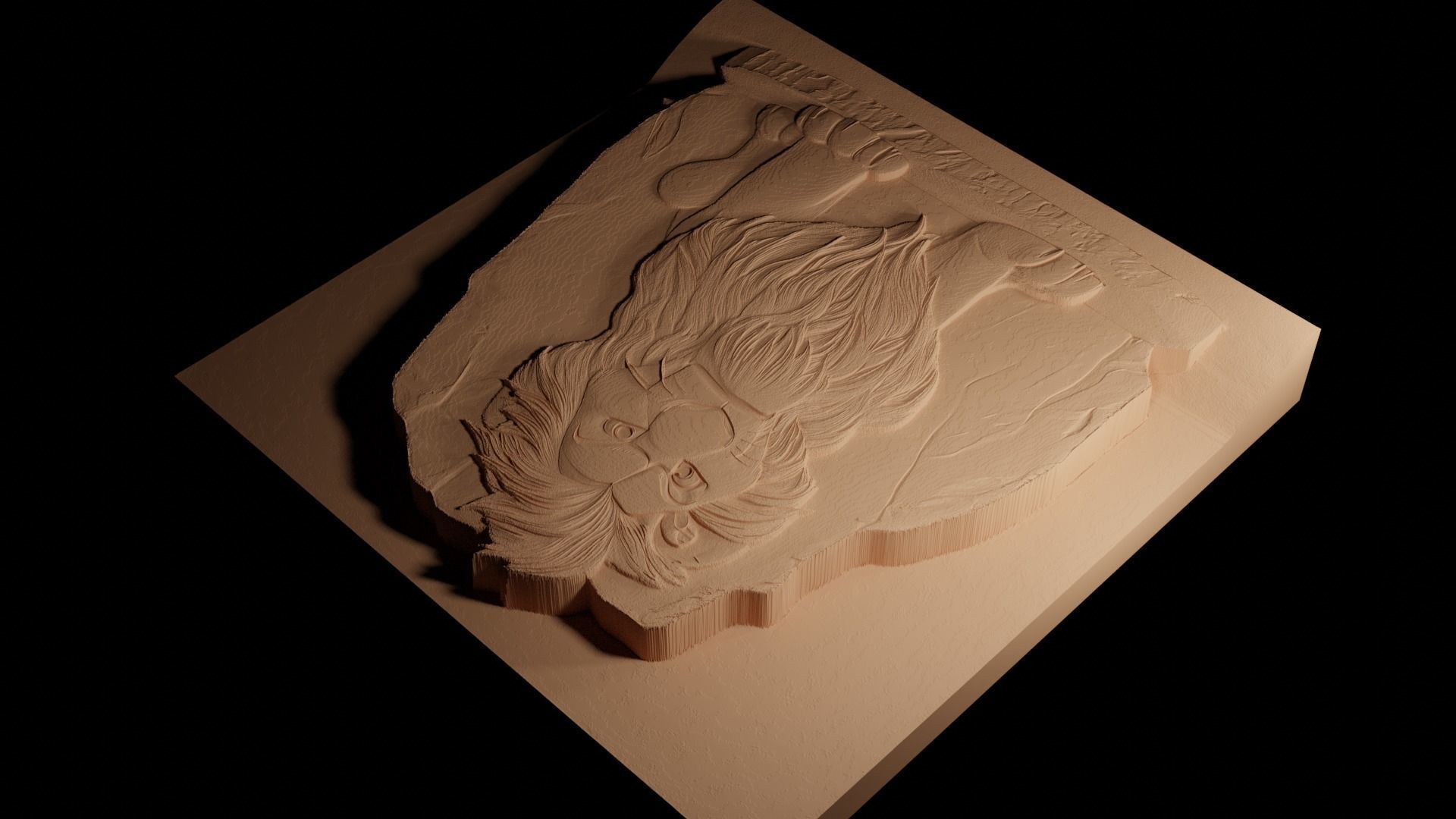 Alex the Lion Madagascar CNC 3d Print High Relief Sand Casting 3D print model_4