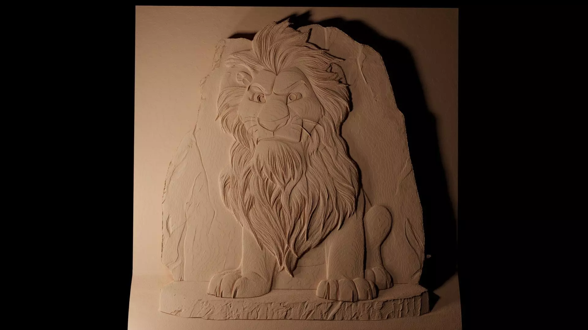 Alex the Lion Madagascar CNC 3d Print High Relief Sand Casting 3D print model_0