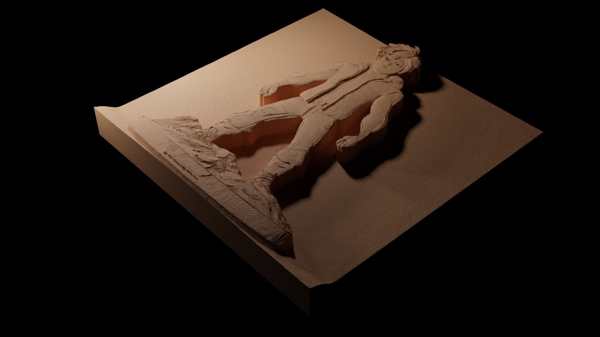 Hiro Hamada Big Hero 6 CNC 3d Print High Relief Sand Casting 3D print model_1