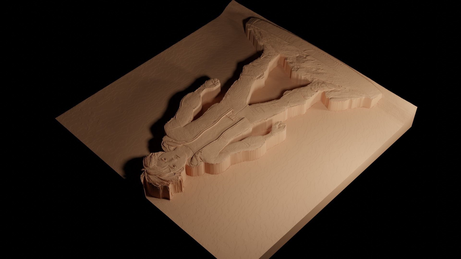 Hiro Hamada Big Hero 6 CNC 3d Print High Relief Sand Casting 3D print model_4