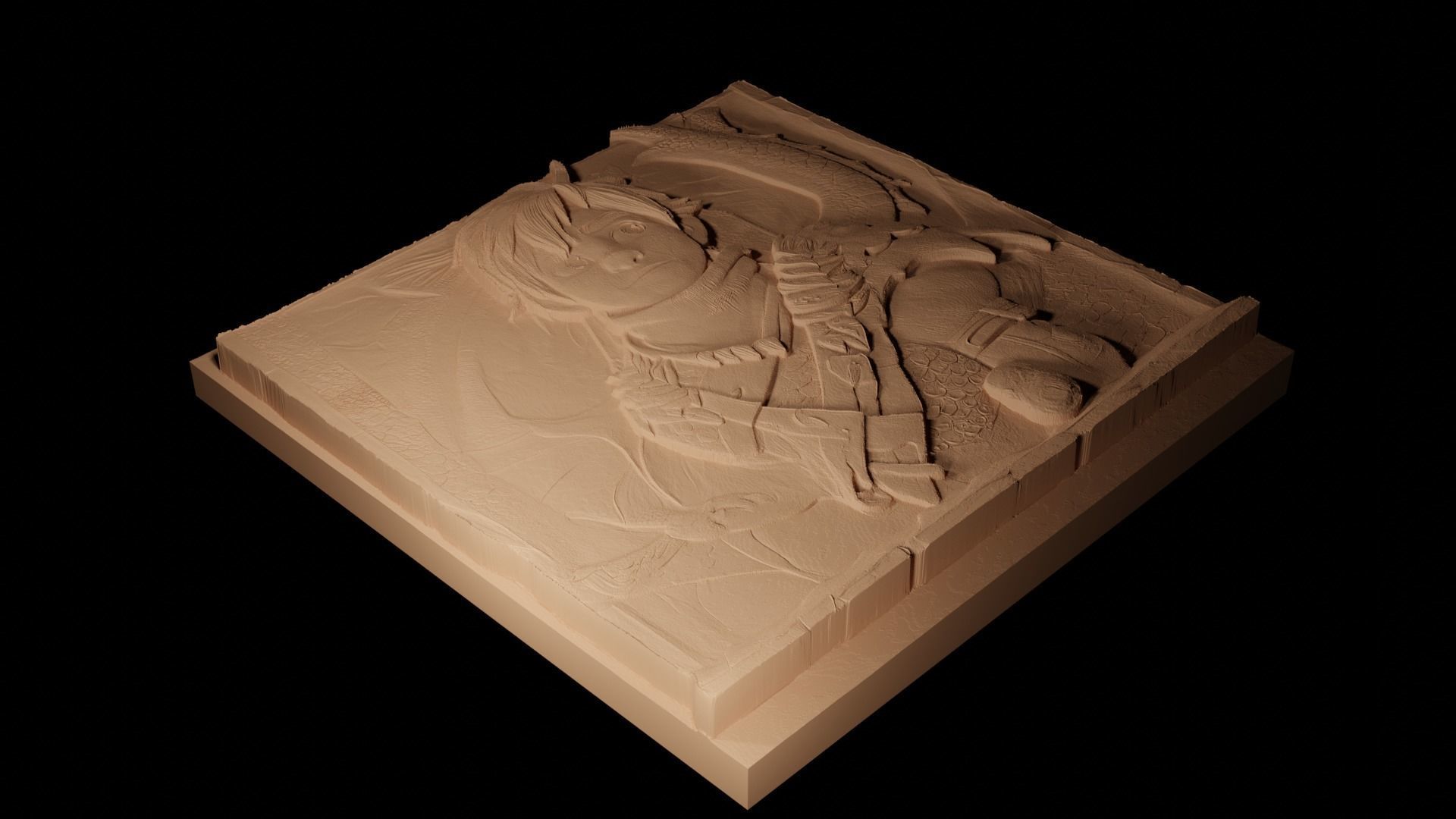 Hiccup CNC 3d Print High Relief Sand Casting 3D print model_2