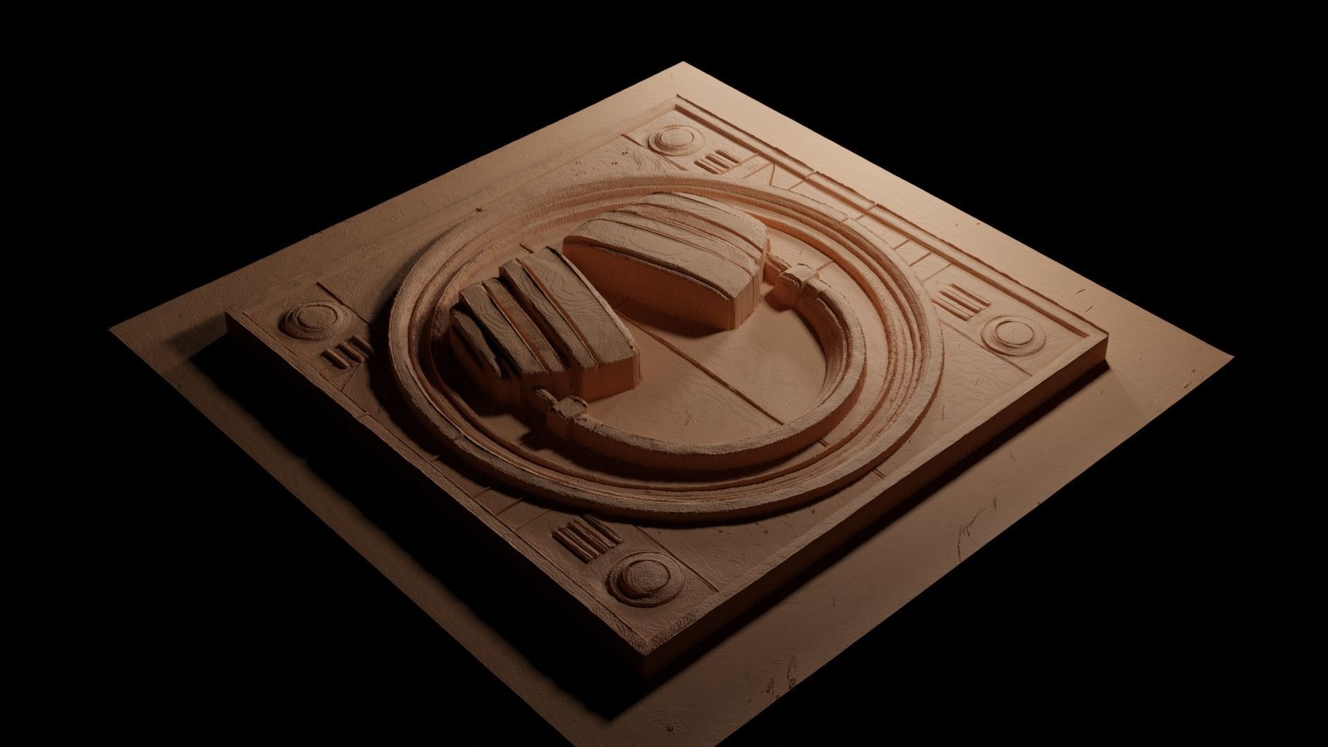 Headphones CNC 3d Print High Relief Sand Casting 3D print model_3