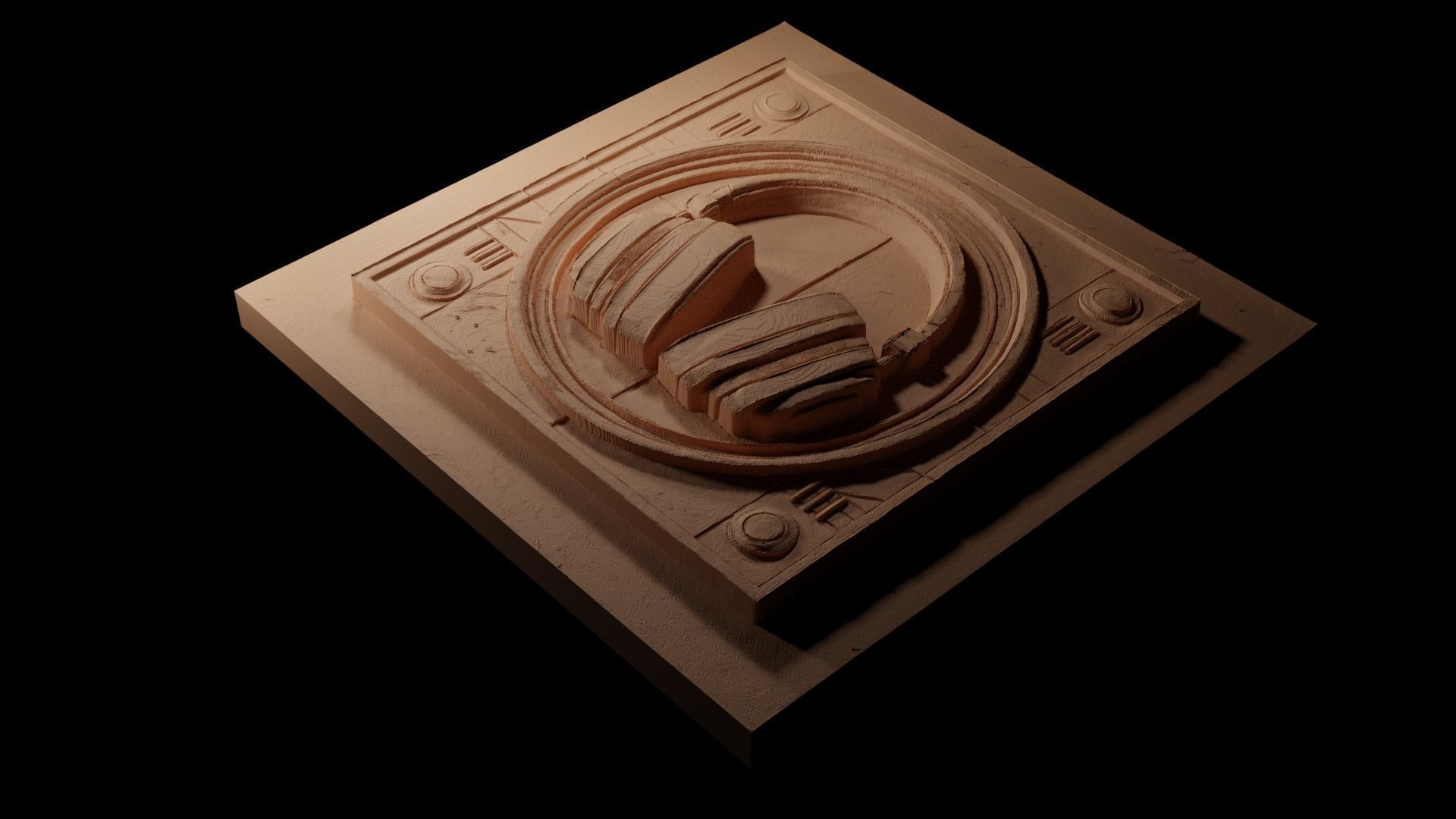 Headphones CNC 3d Print High Relief Sand Casting 3D print model_1