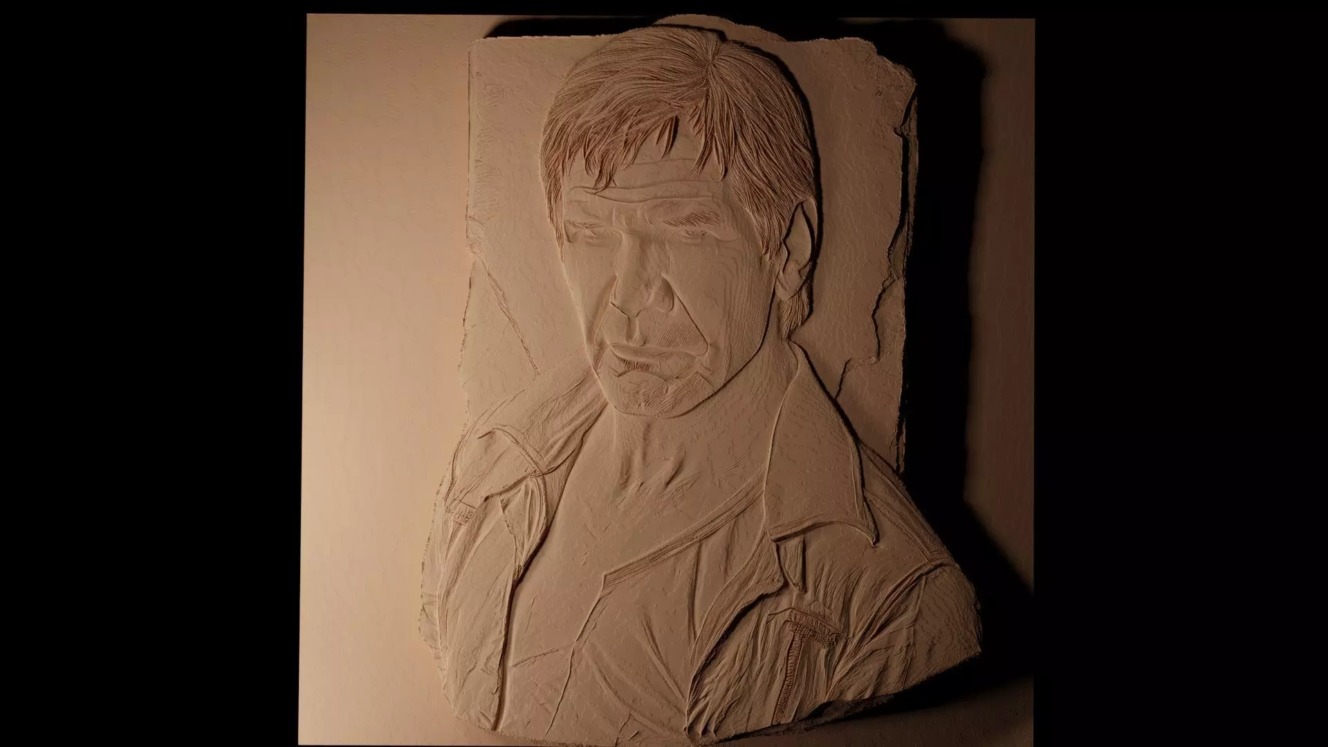 Harrison Ford CNC 3d Print High Relief Sand Casting 3D print model_0