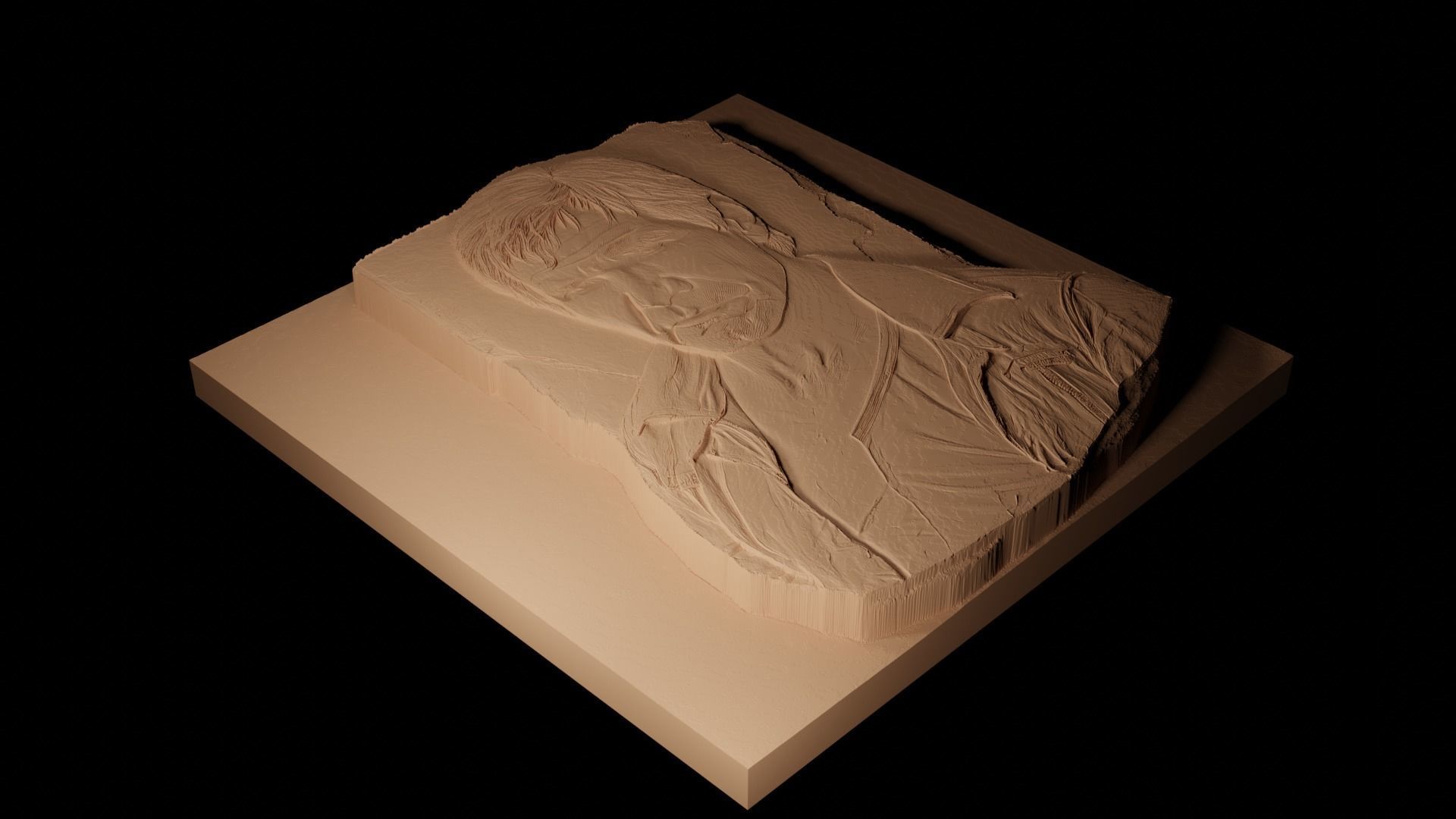 Harrison Ford CNC 3d Print High Relief Sand Casting 3D print model_2