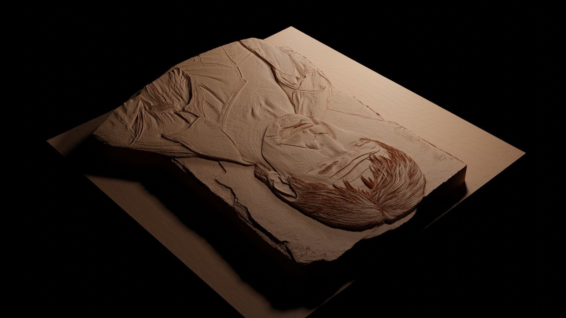 Harrison Ford CNC 3d Print High Relief Sand Casting 3D print model_3