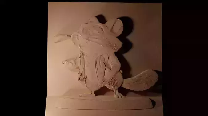 Hammy Over the Hedge CNC 3d Print High Relief Sand Casting 3D print model