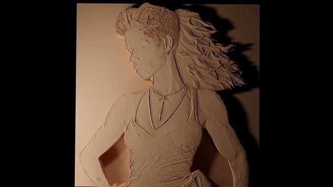 Halle Berry CNC 3d Print High Relief Sand Casting 3D print model