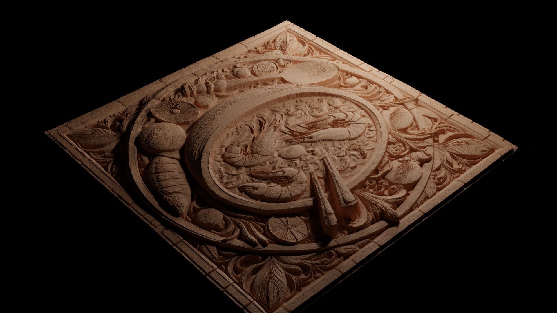 Gumbo CNC 3d Print High Relief Sand Casting 3D print model_3