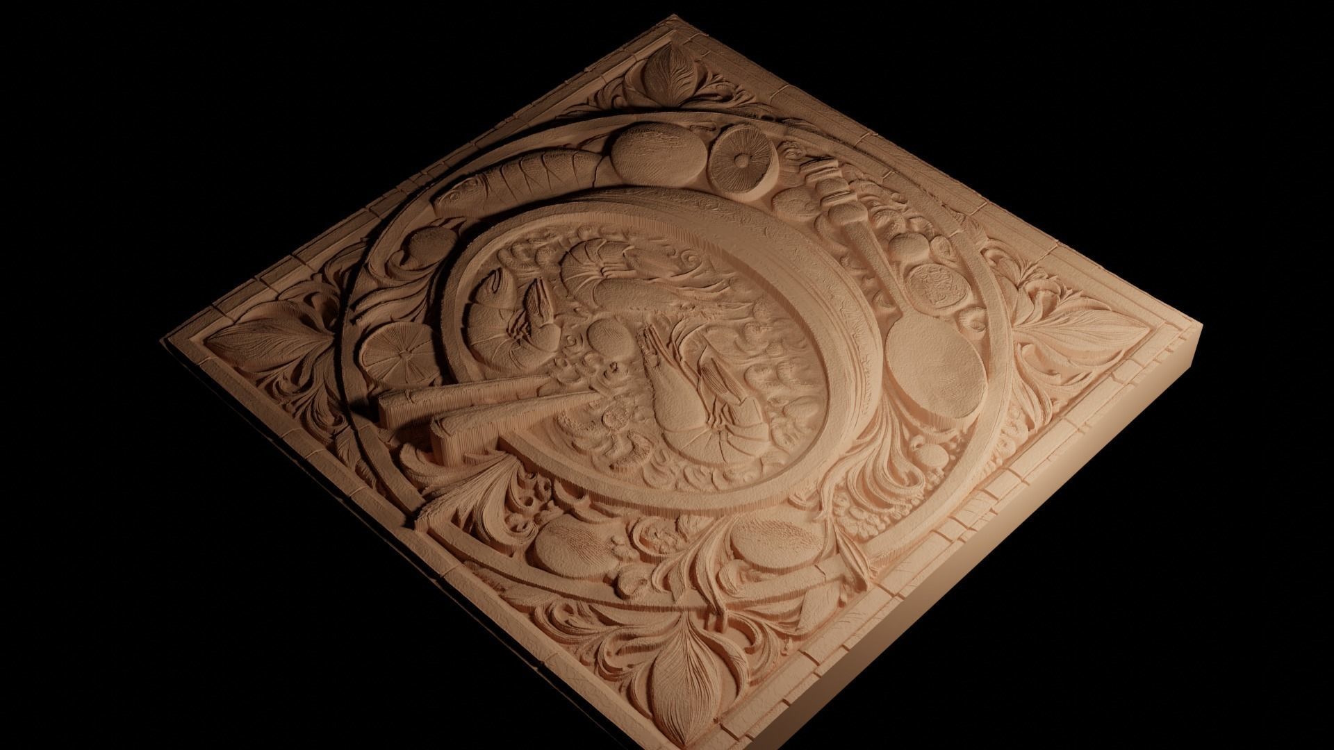 Gumbo CNC 3d Print High Relief Sand Casting 3D print model_4