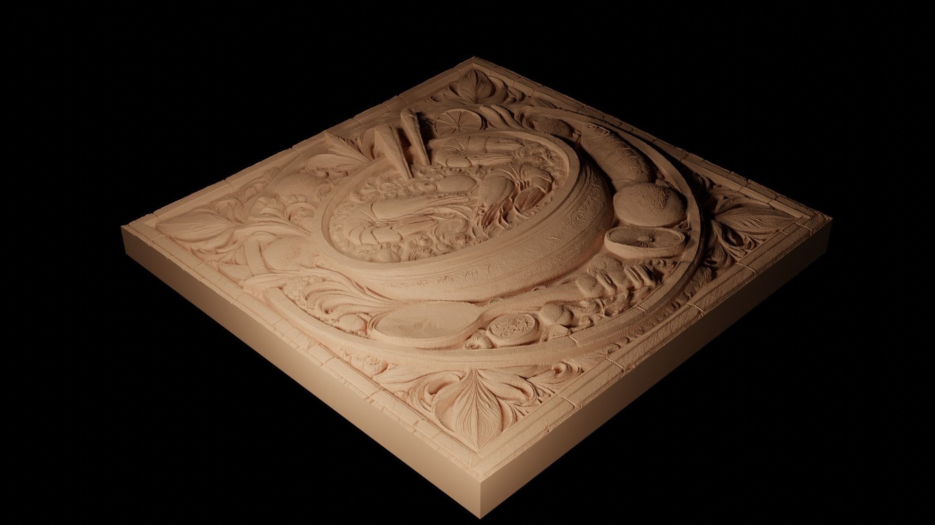 Gumbo CNC 3d Print High Relief Sand Casting 3D print model_2