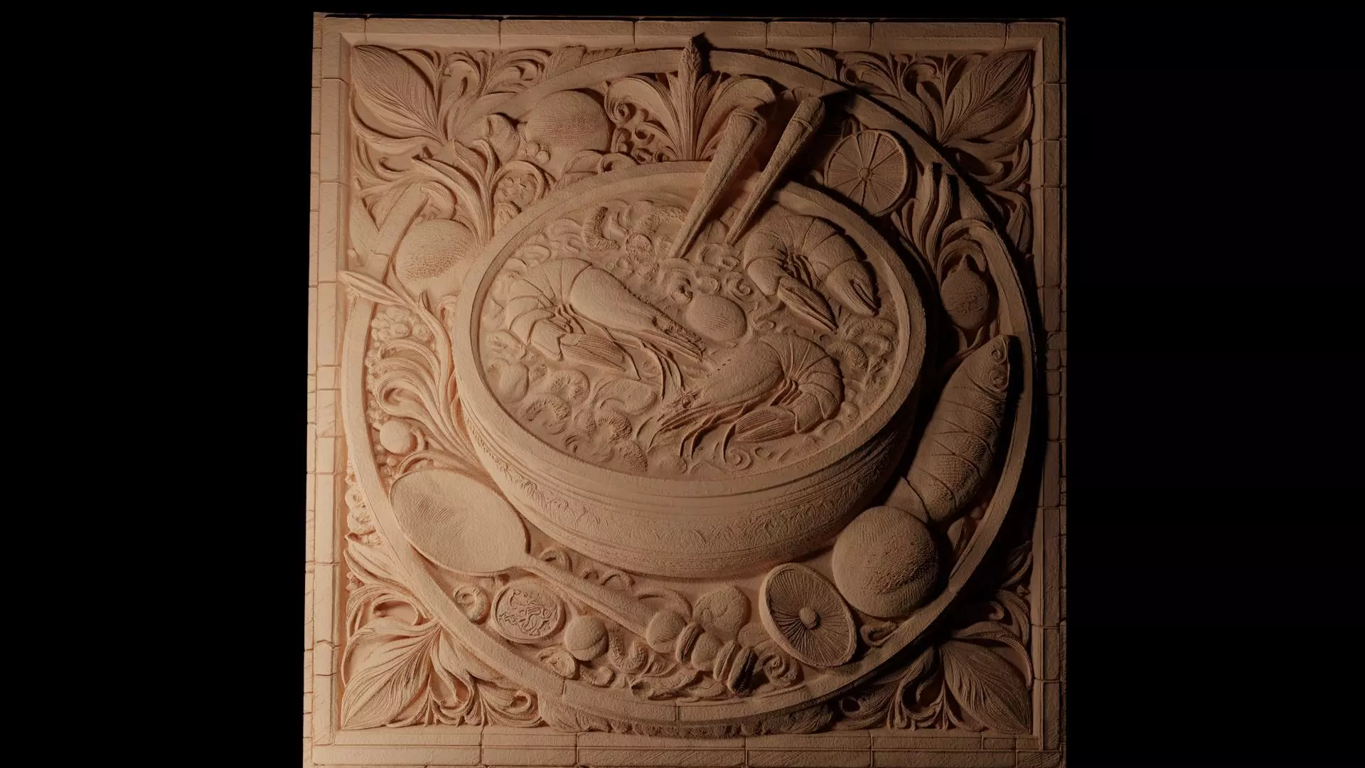 Gumbo CNC 3d Print High Relief Sand Casting 3D print model_0