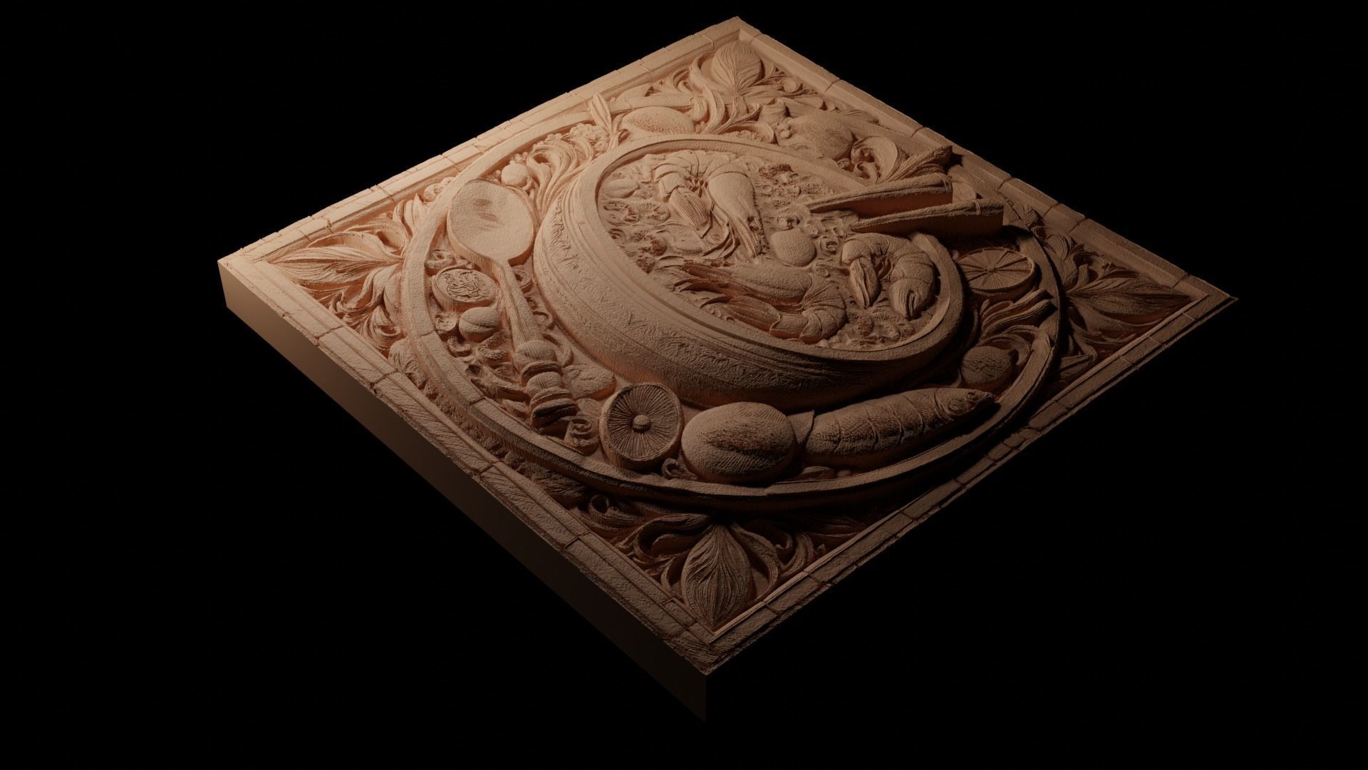 Gumbo CNC 3d Print High Relief Sand Casting 3D print model_1