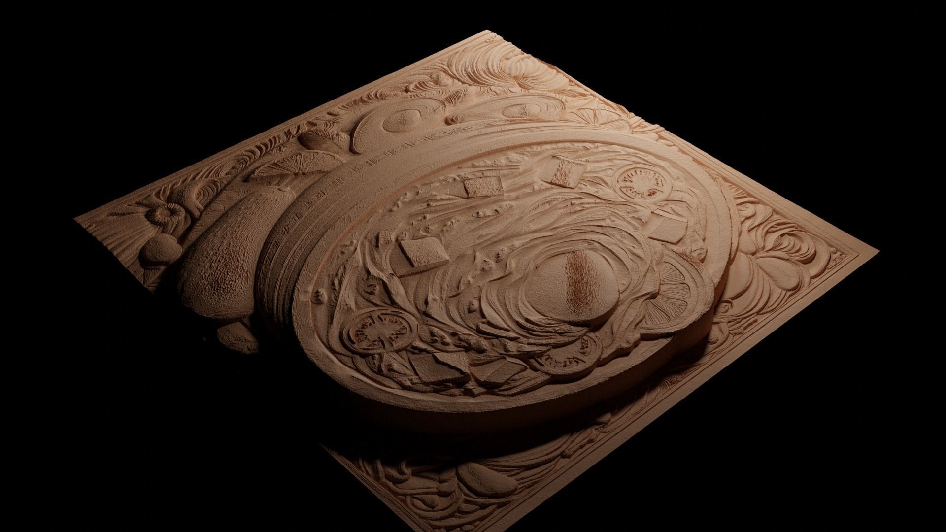 Guacamole CNC 3d Print High Relief Sand Casting 3D print model_3