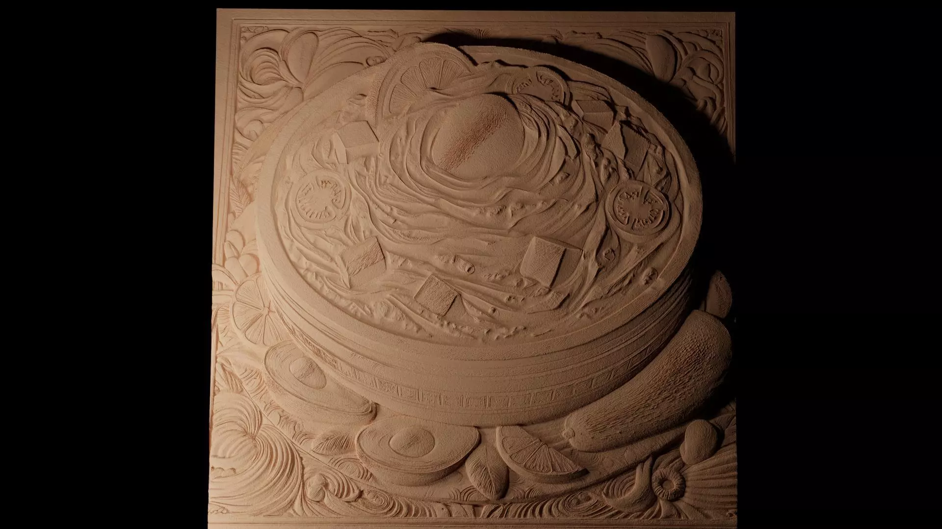 Guacamole CNC 3d Print High Relief Sand Casting 3D print model_0