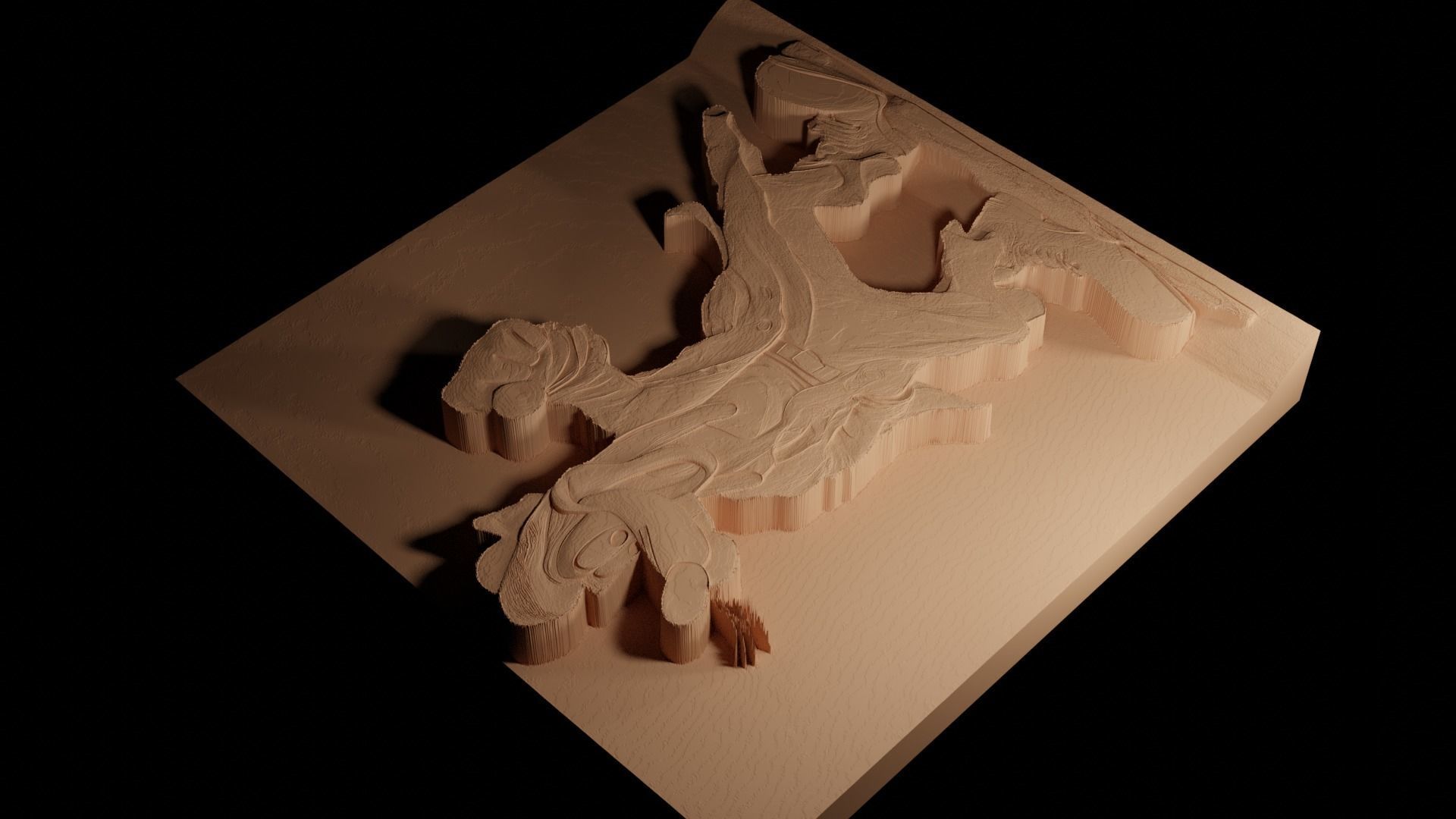 Goofy CNC 3d Print High Relief Sand Casting 3D print model_4