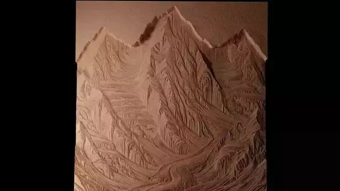 Glacier CNC 3d Print High Relief Sand Casting 3D print model