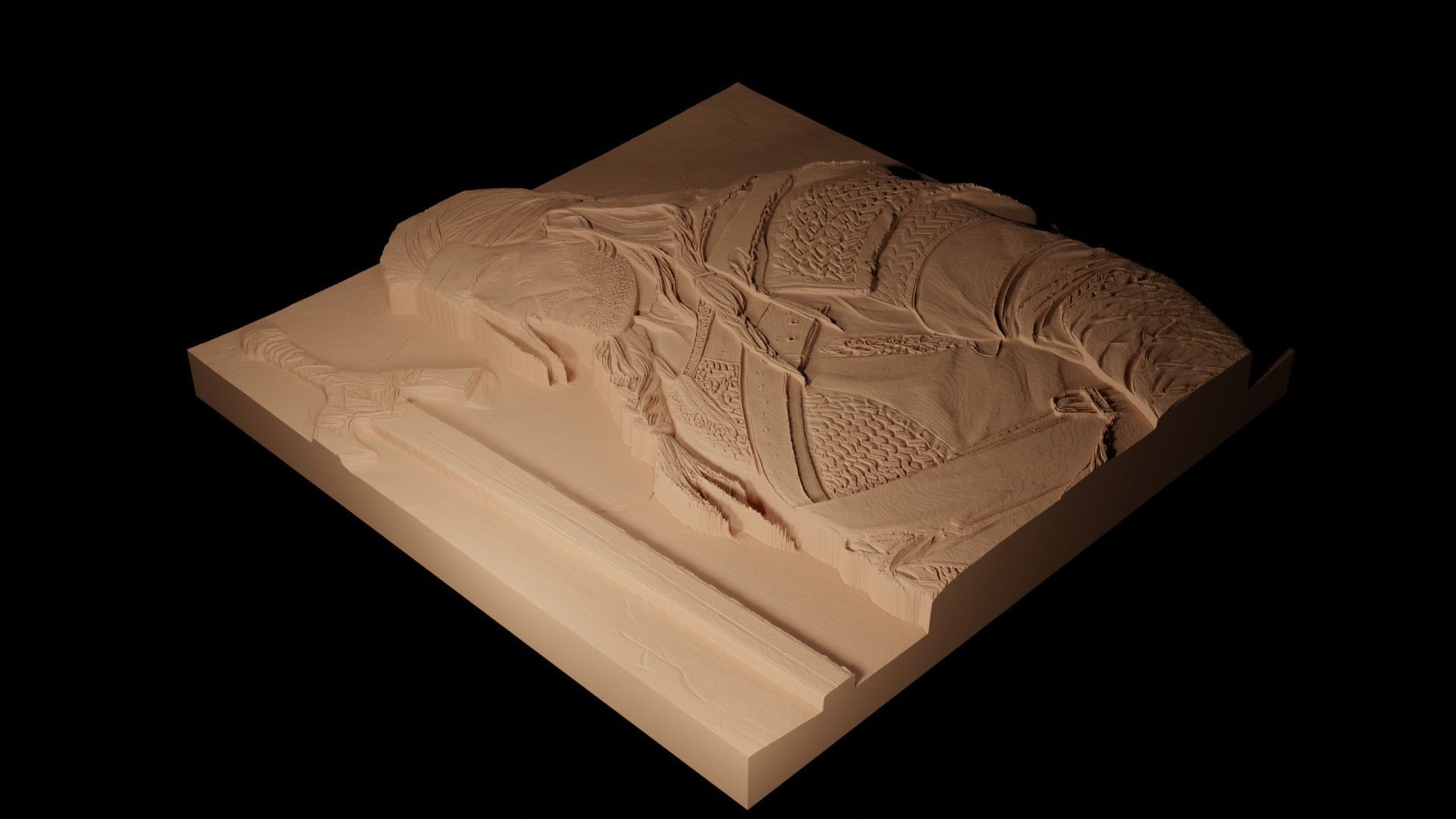 Geralt The Witcher CNC 3d Print High Relief Sand Casting 3D print model_2