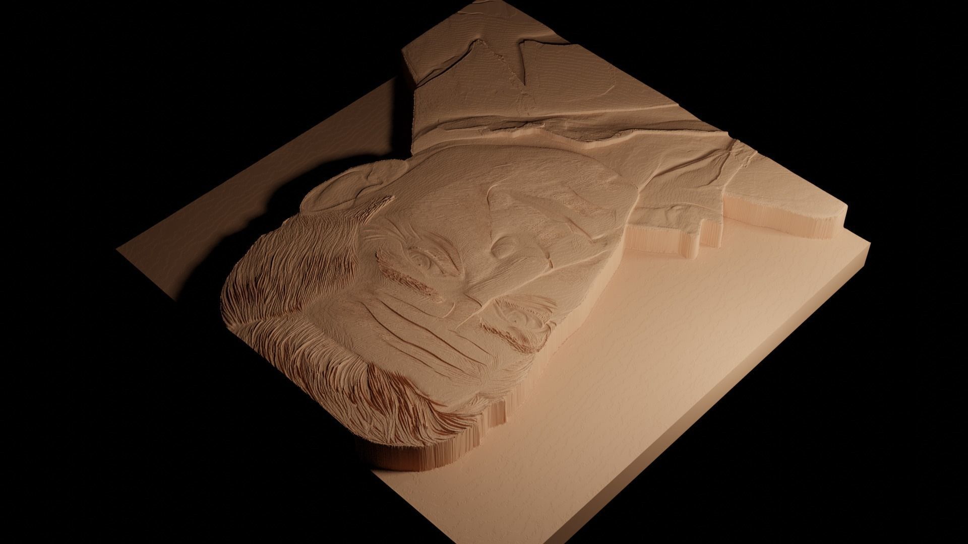 George Clooney CNC 3d Print High Relief Sand Casting 3D print model_4