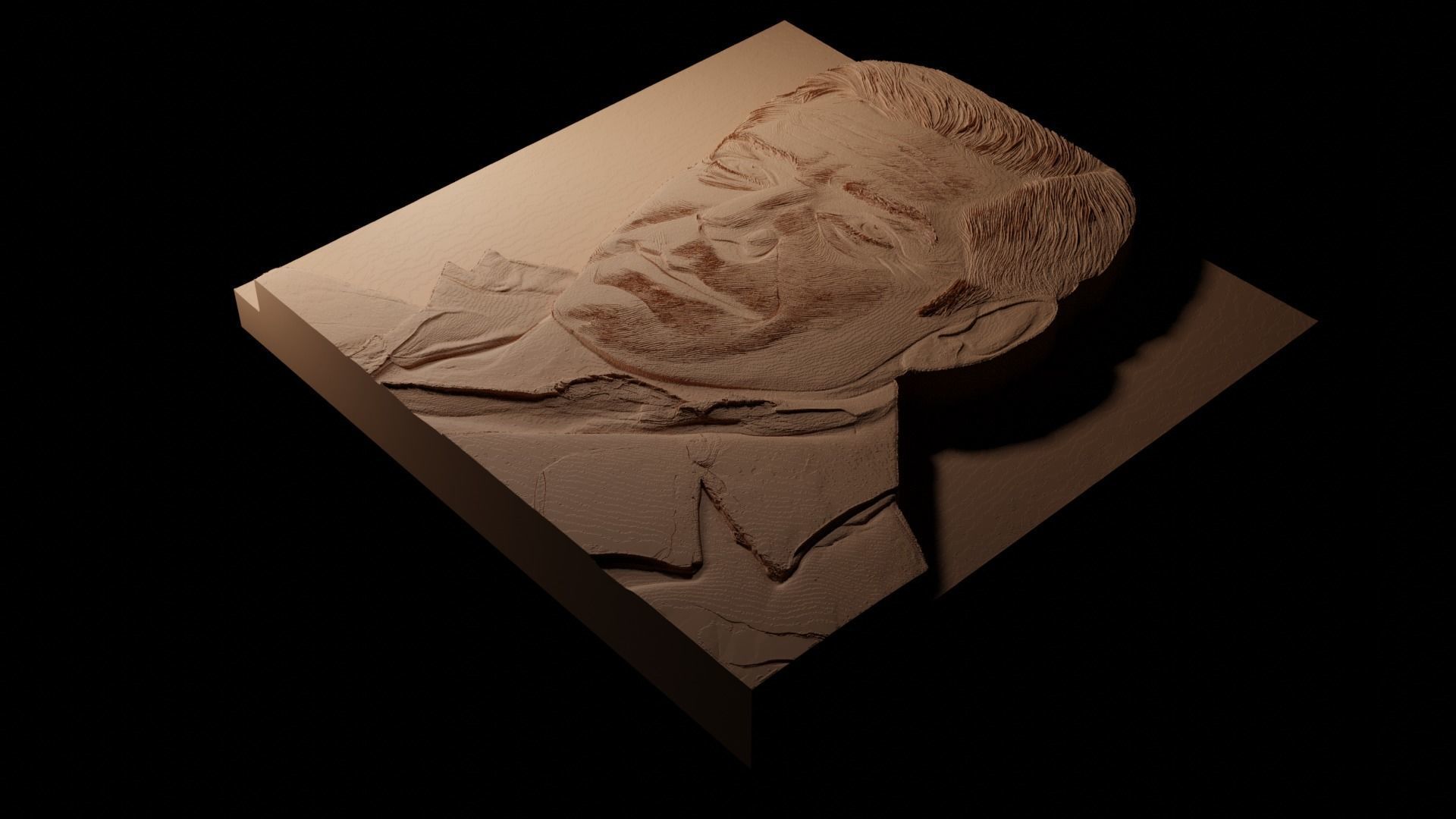 George Clooney CNC 3d Print High Relief Sand Casting 3D print model_1