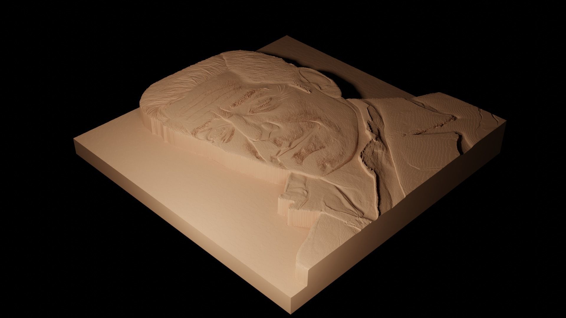 George Clooney CNC 3d Print High Relief Sand Casting 3D print model_2