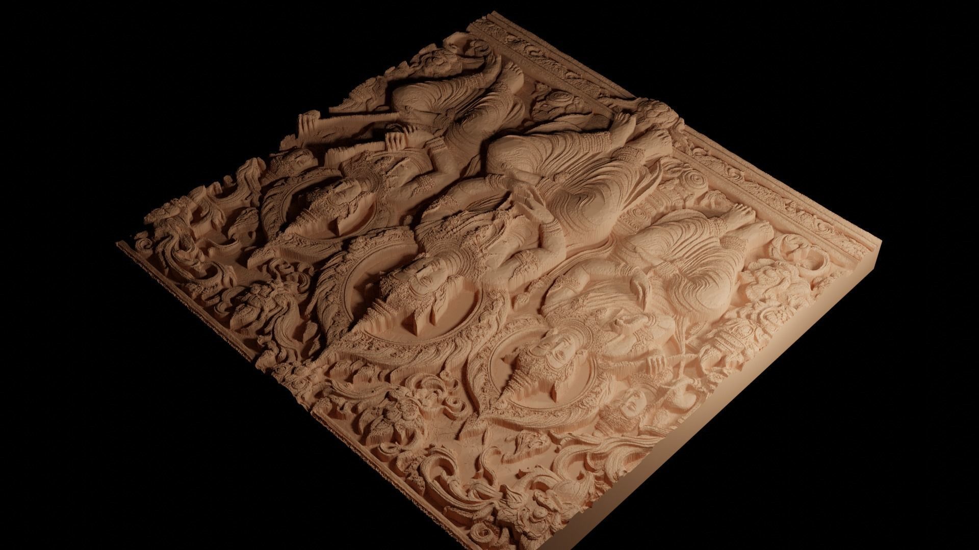 Garland CNC 3d Print High Relief Sand Casting 3D print model_4