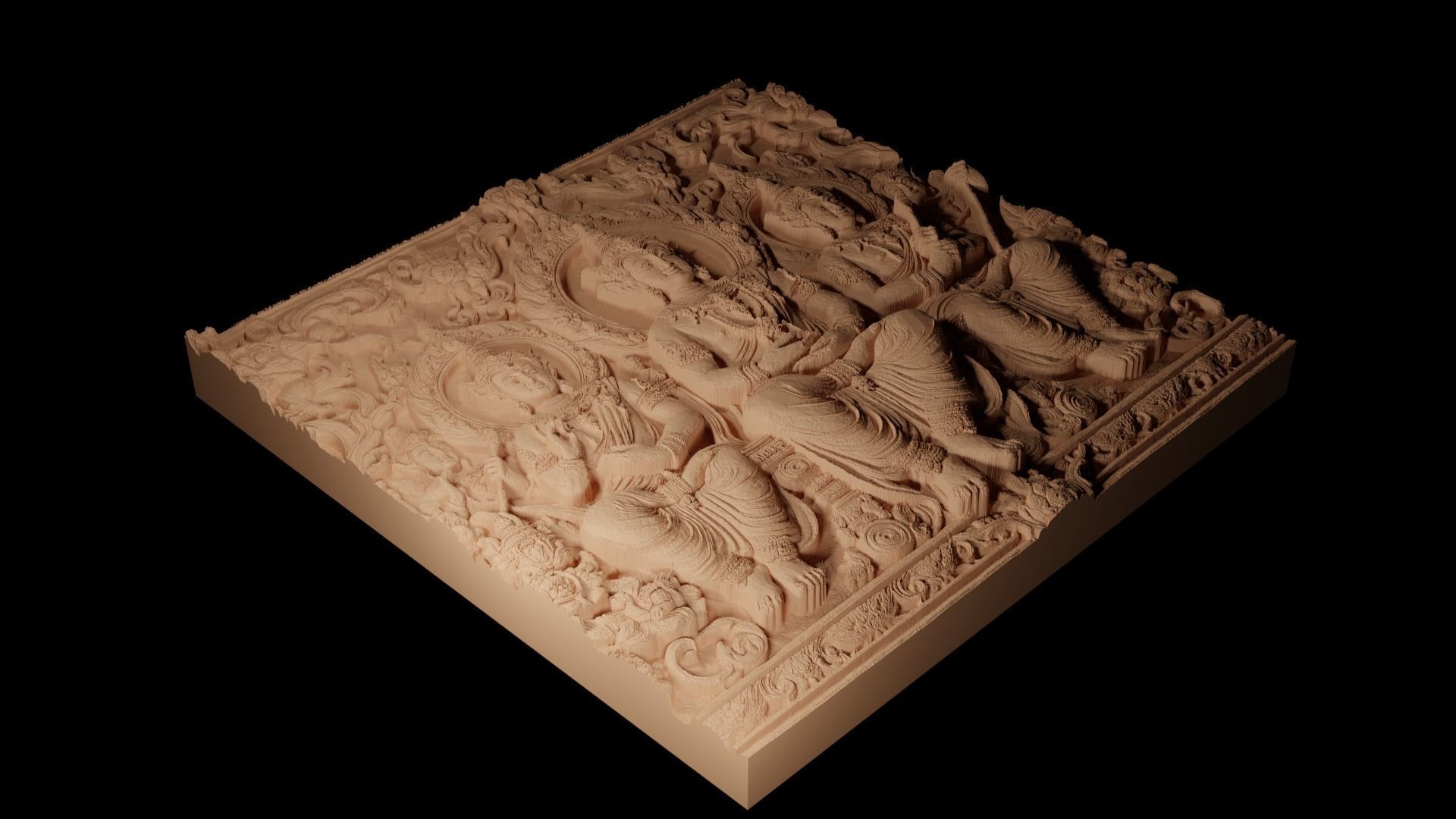 Garland CNC 3d Print High Relief Sand Casting 3D print model_2