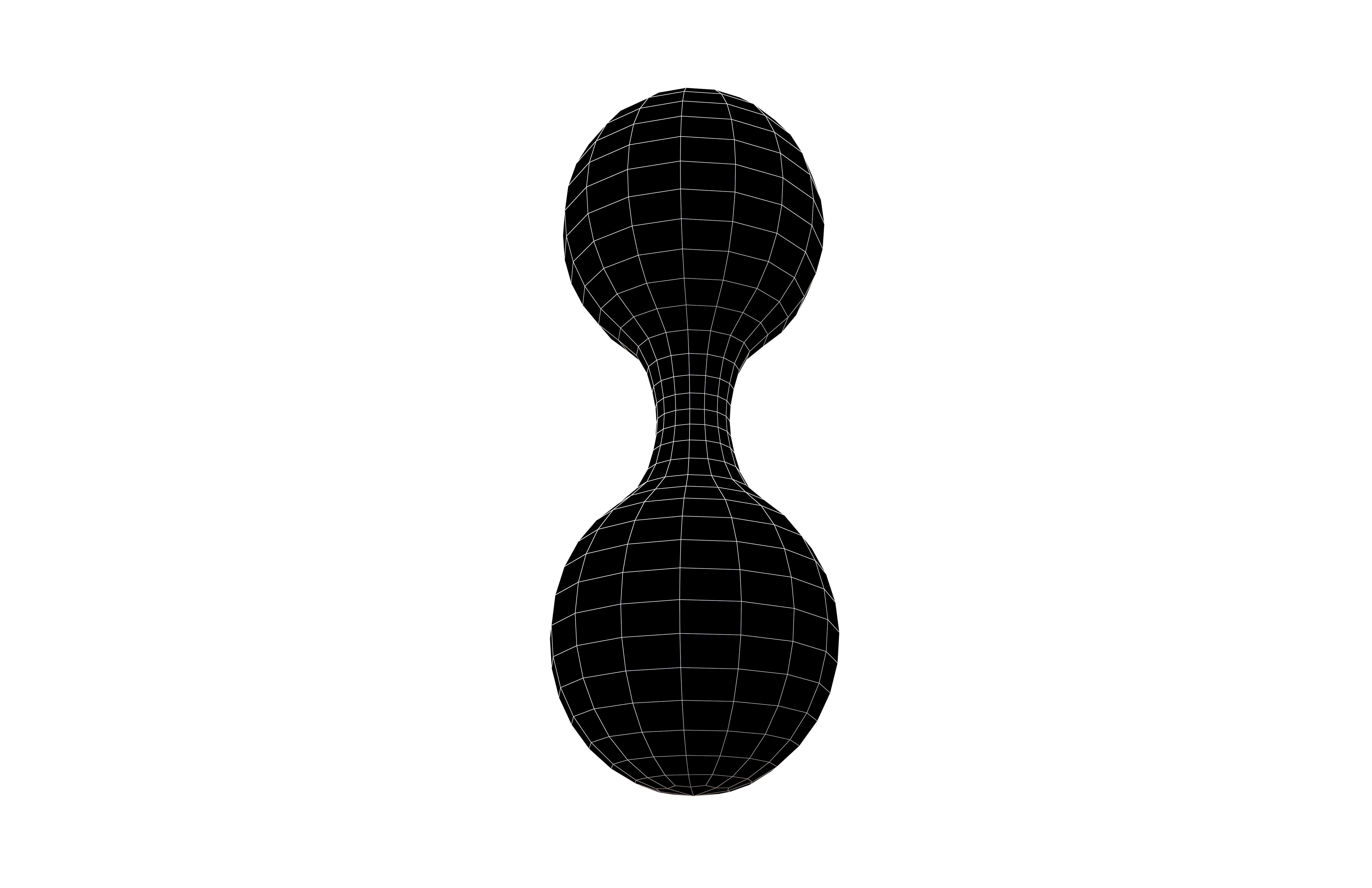 Twin Jointed Spheres Geometric Shape v1 004 Low-poly 3D model_7