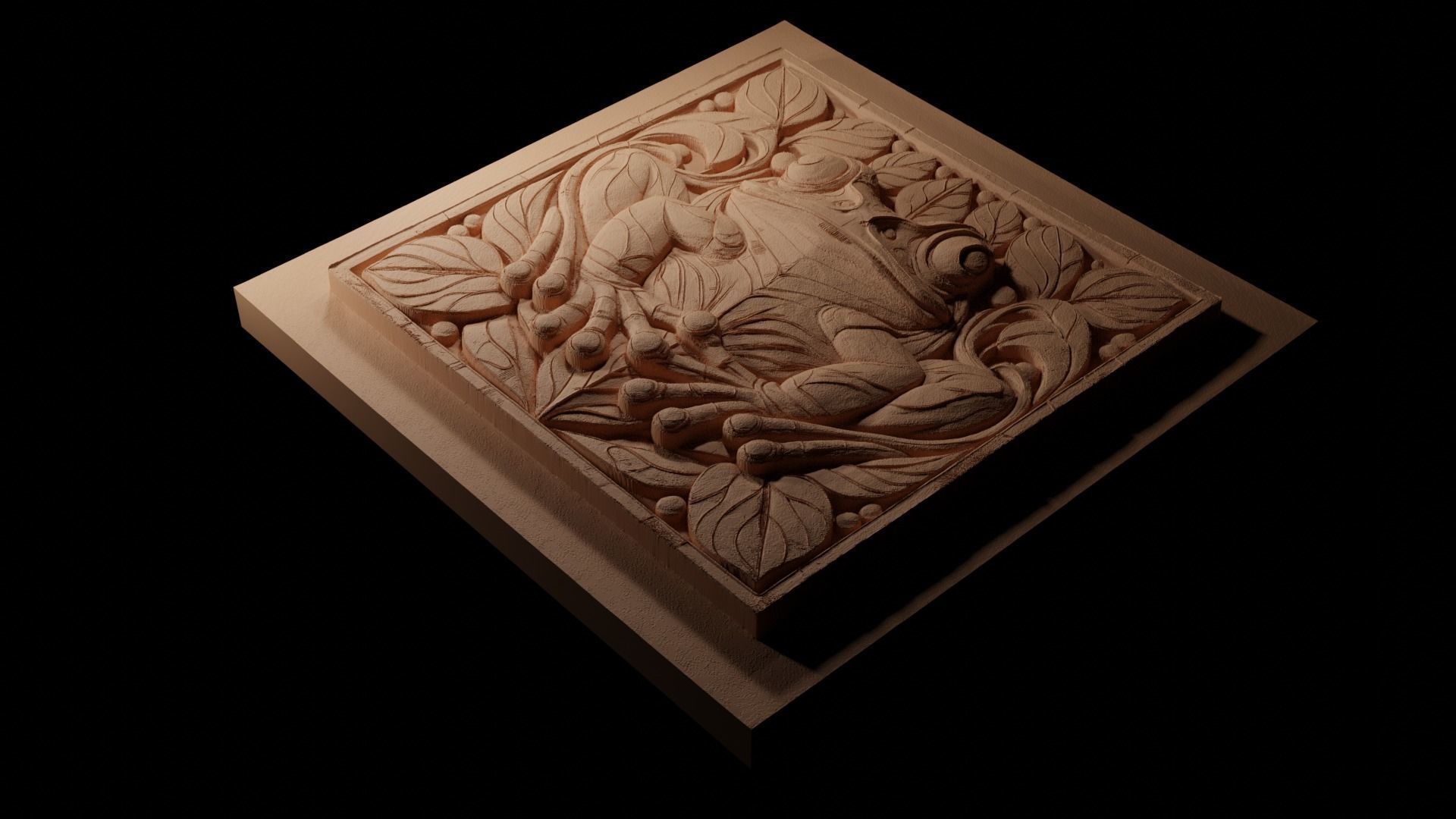 Frog CNC 3d Print High Relief Sand Casting 3D print model_1