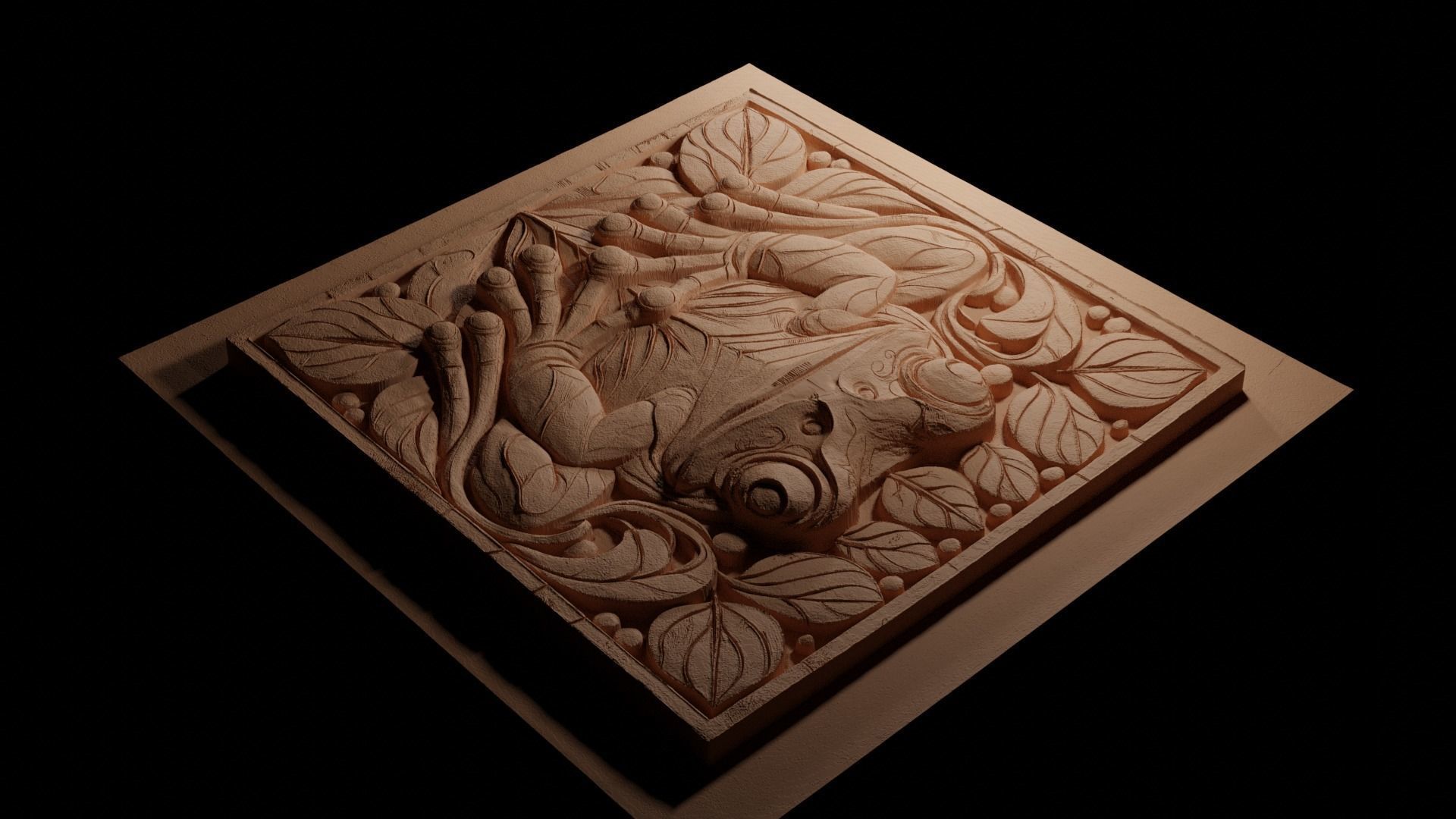 Frog CNC 3d Print High Relief Sand Casting 3D print model_3