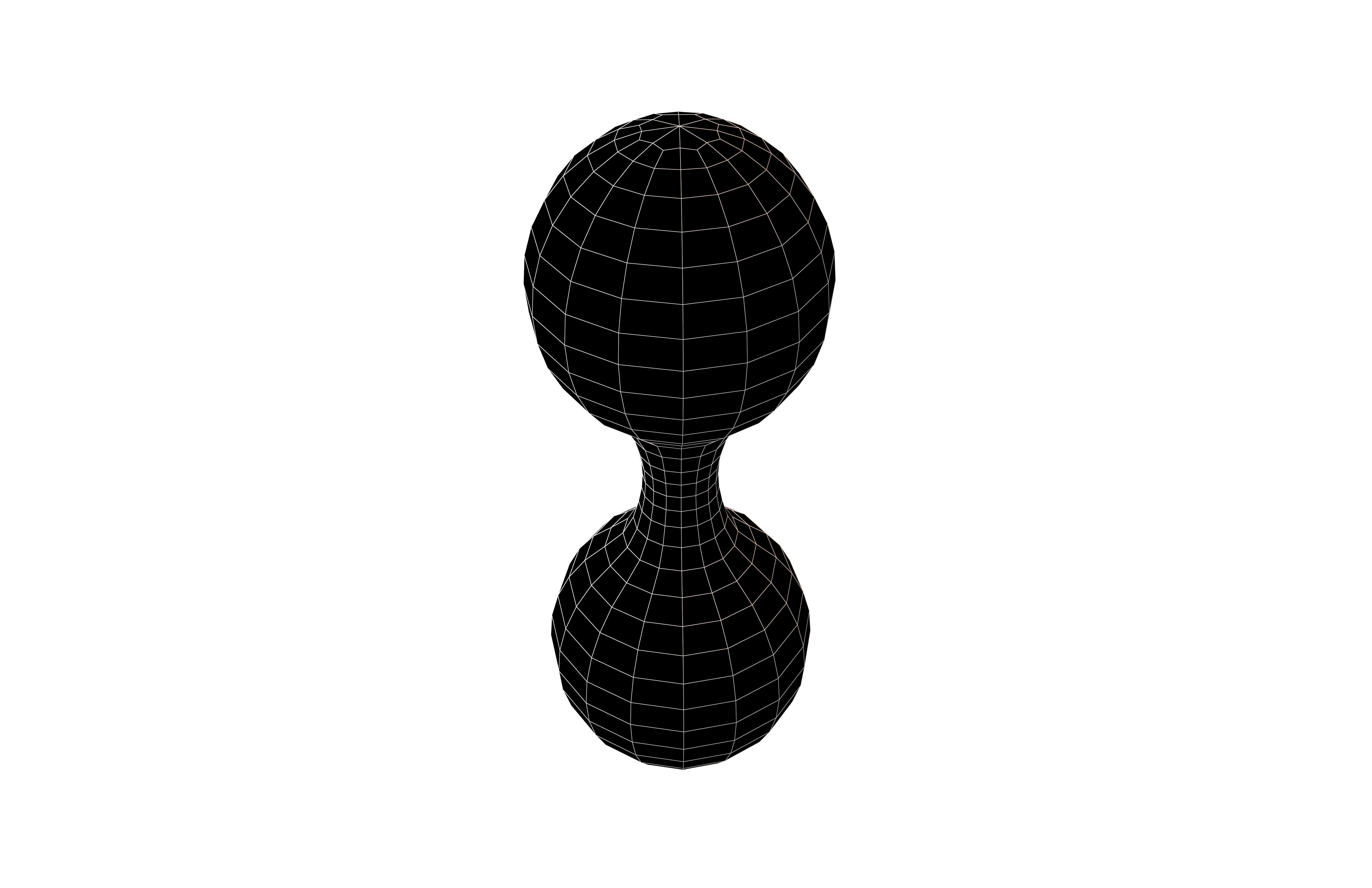 Twin Jointed Spheres Geometric Shape v1 005 Low-poly 3D model_5