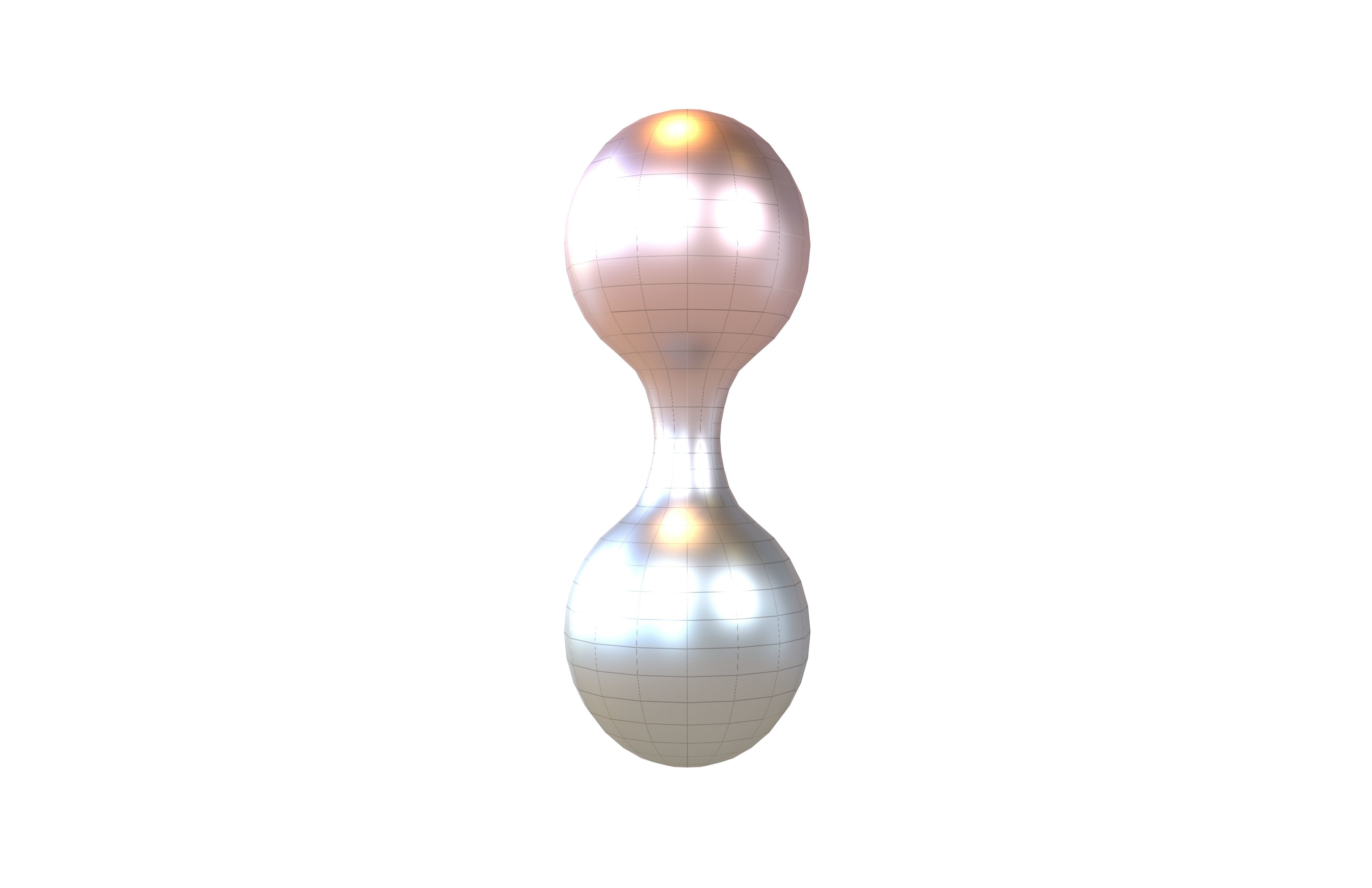 Twin Jointed Spheres Geometric Shape v1 005 Low-poly 3D model_1