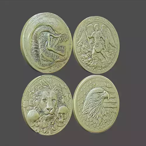 4 Coins 3D print model