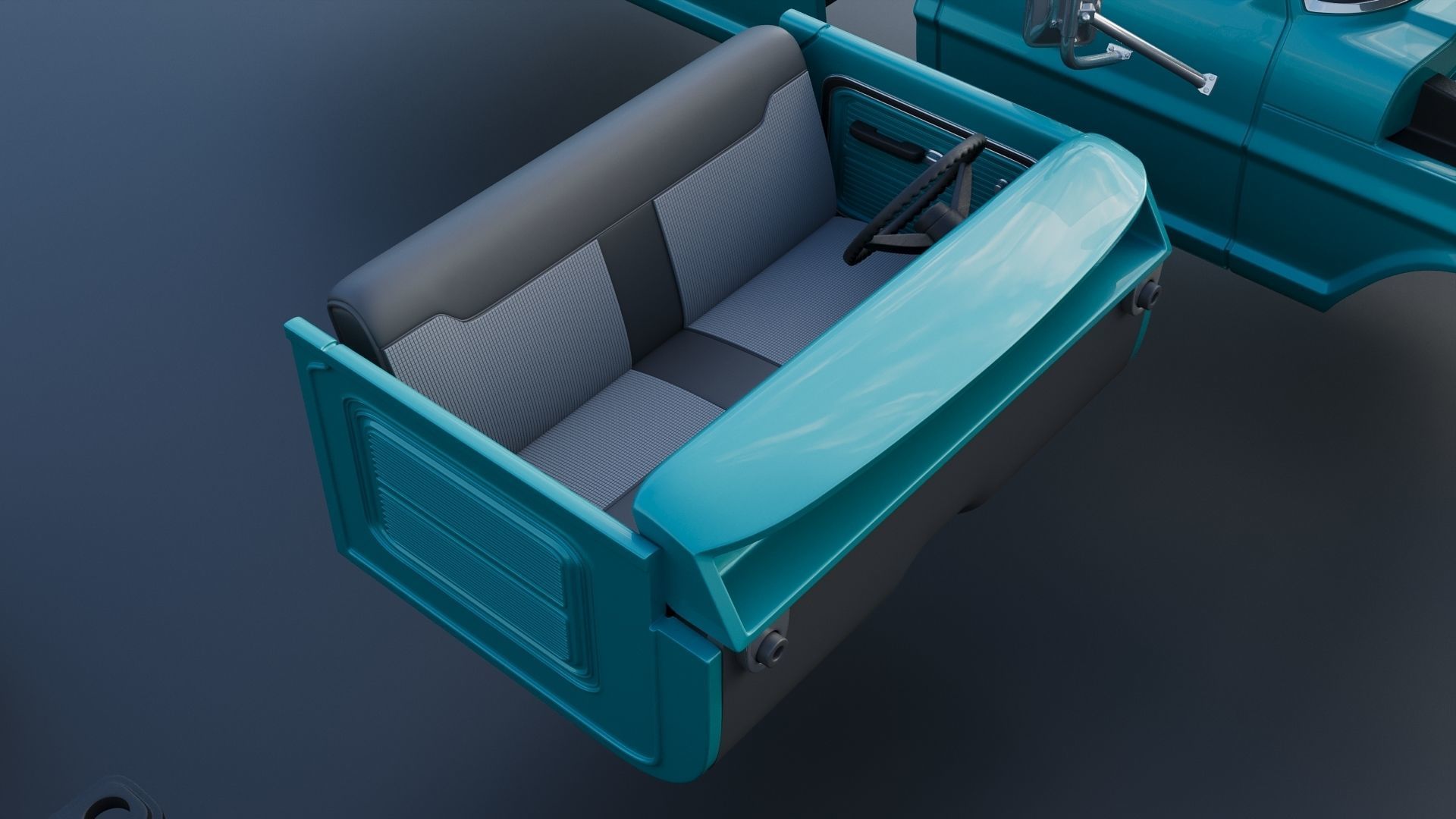 Pickup Truck F250 1969 3D print model_24