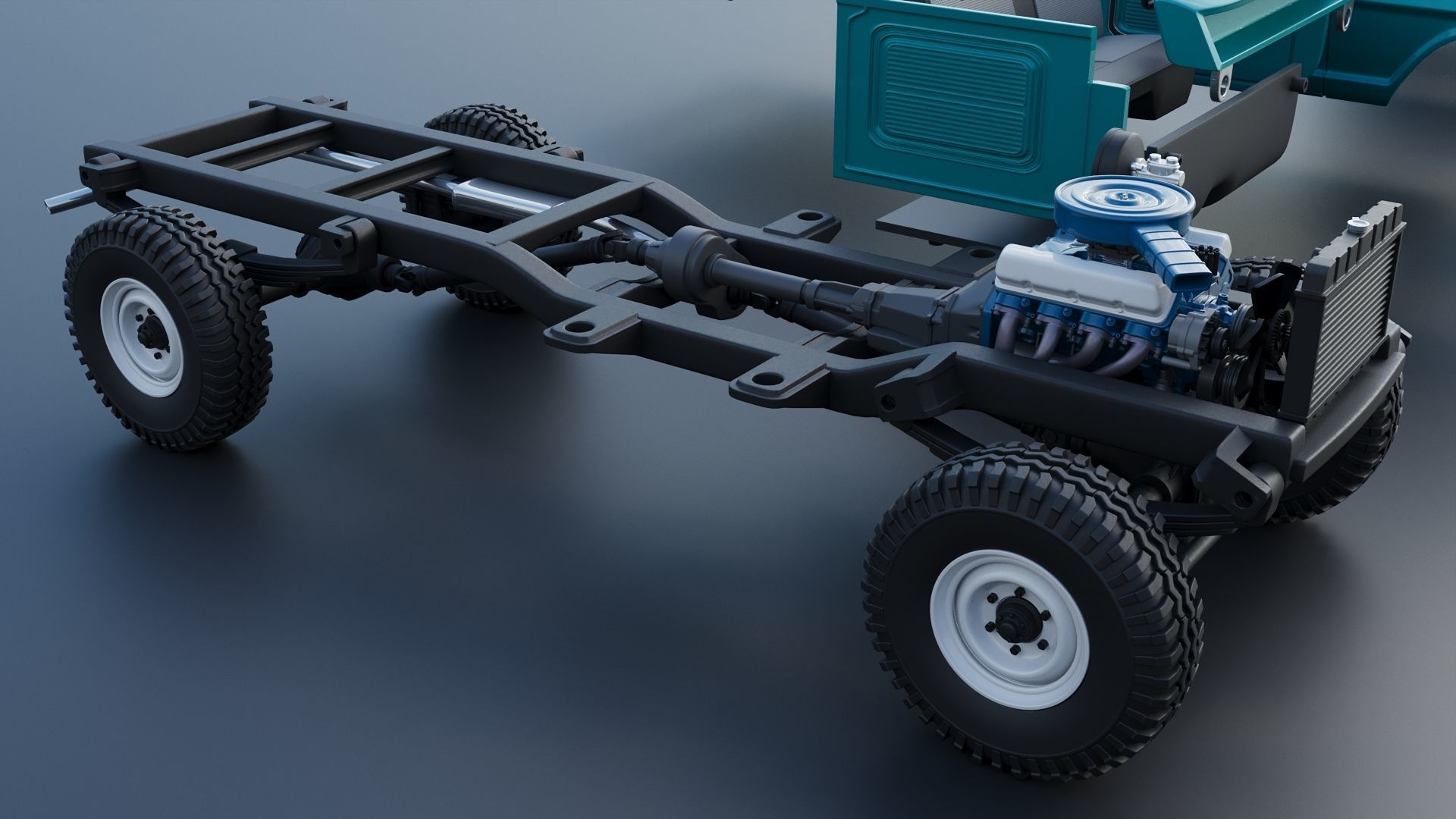 Pickup Truck F250 1969 3D print model_27