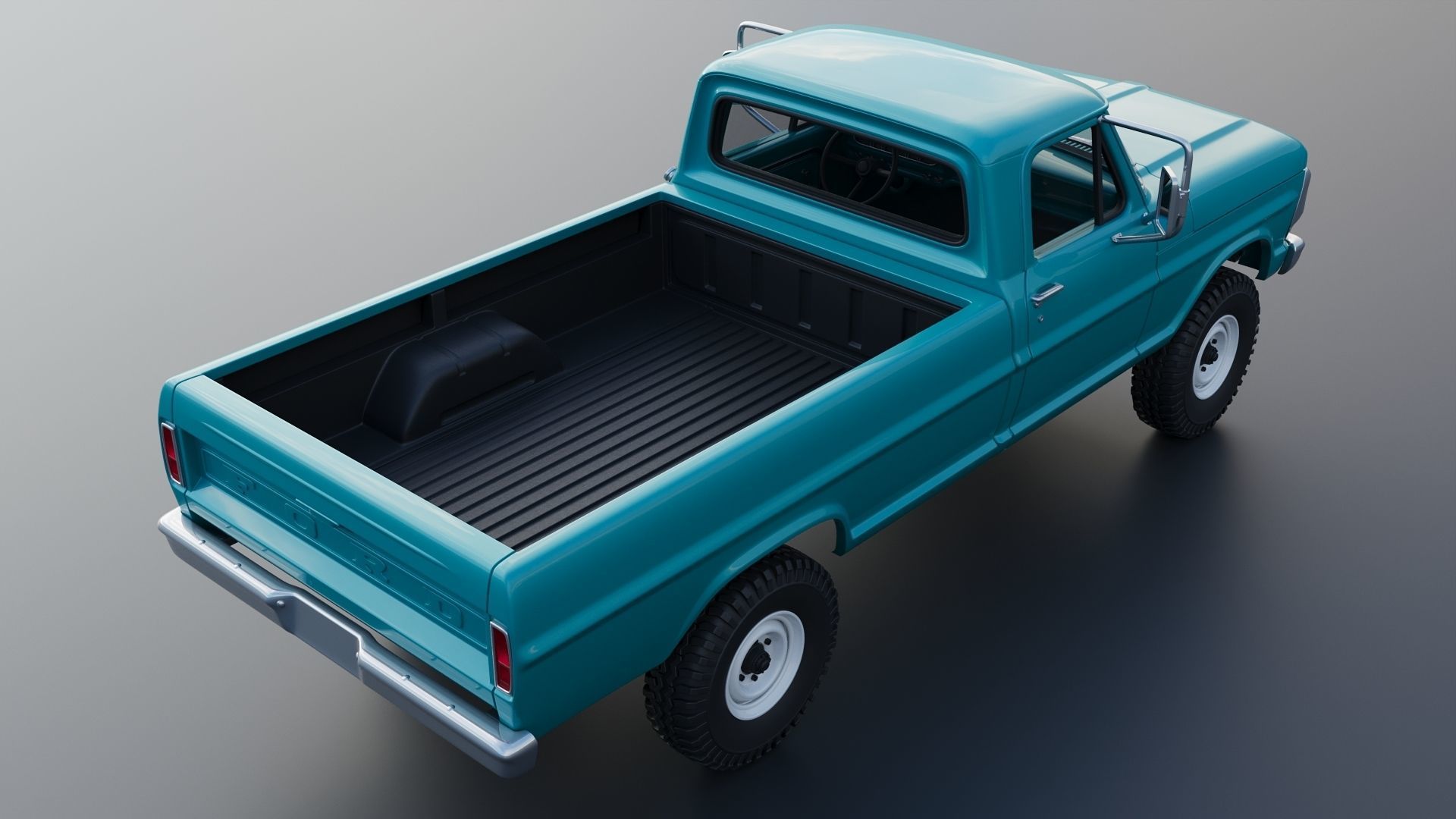 Pickup Truck F250 1969 3D print model_7