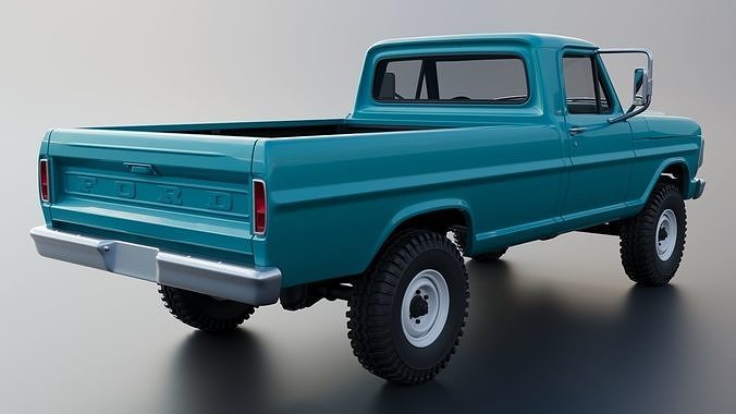 Pickup Truck F250 1969 3D print model 7
