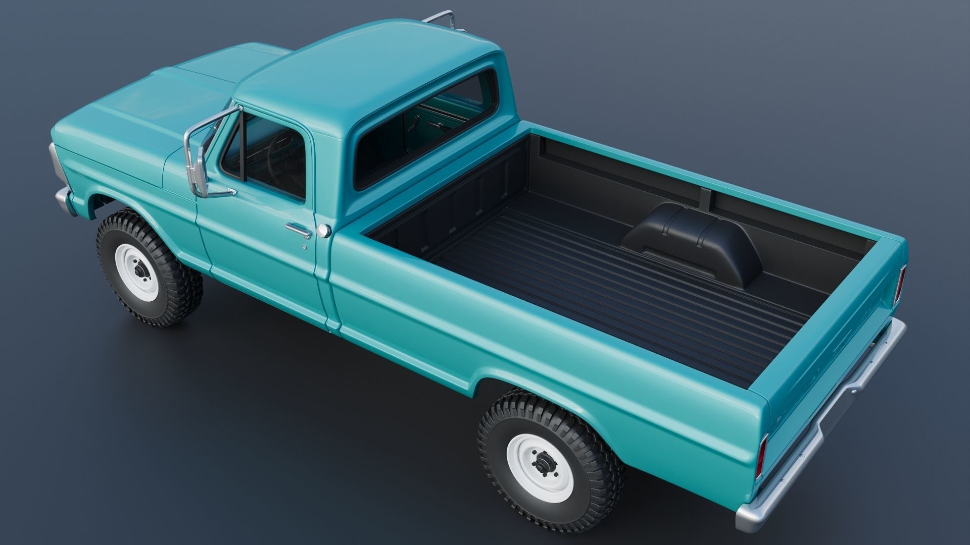 Pickup Truck F250 1969 3D print model_5