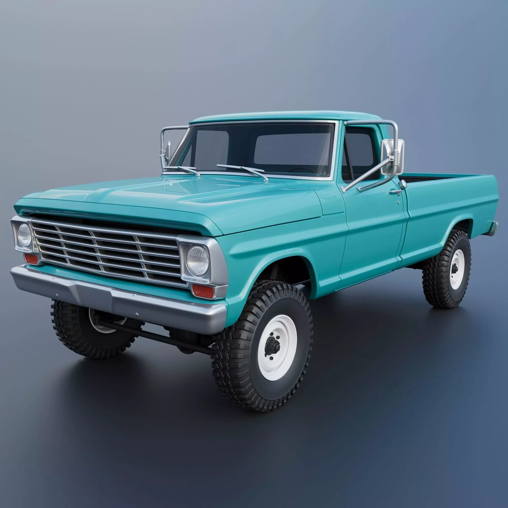 Pickup Truck F250 1969 3D print model_0